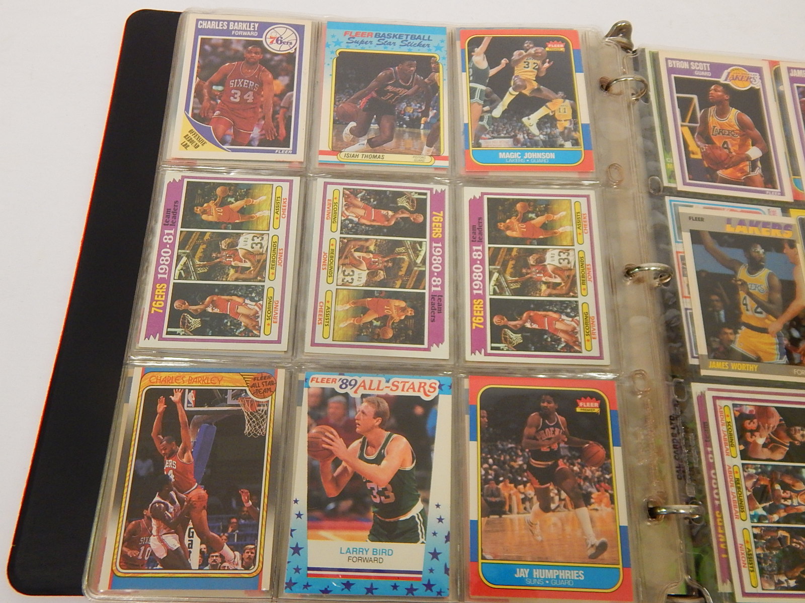 Album with 63 Basketball Star Cards from 1980s - Wilkins Rookie, Bird, Barkley