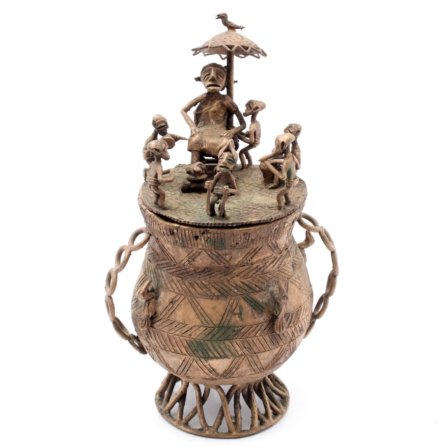 Antique Ashanti Cast Bronze Kuduo Pot