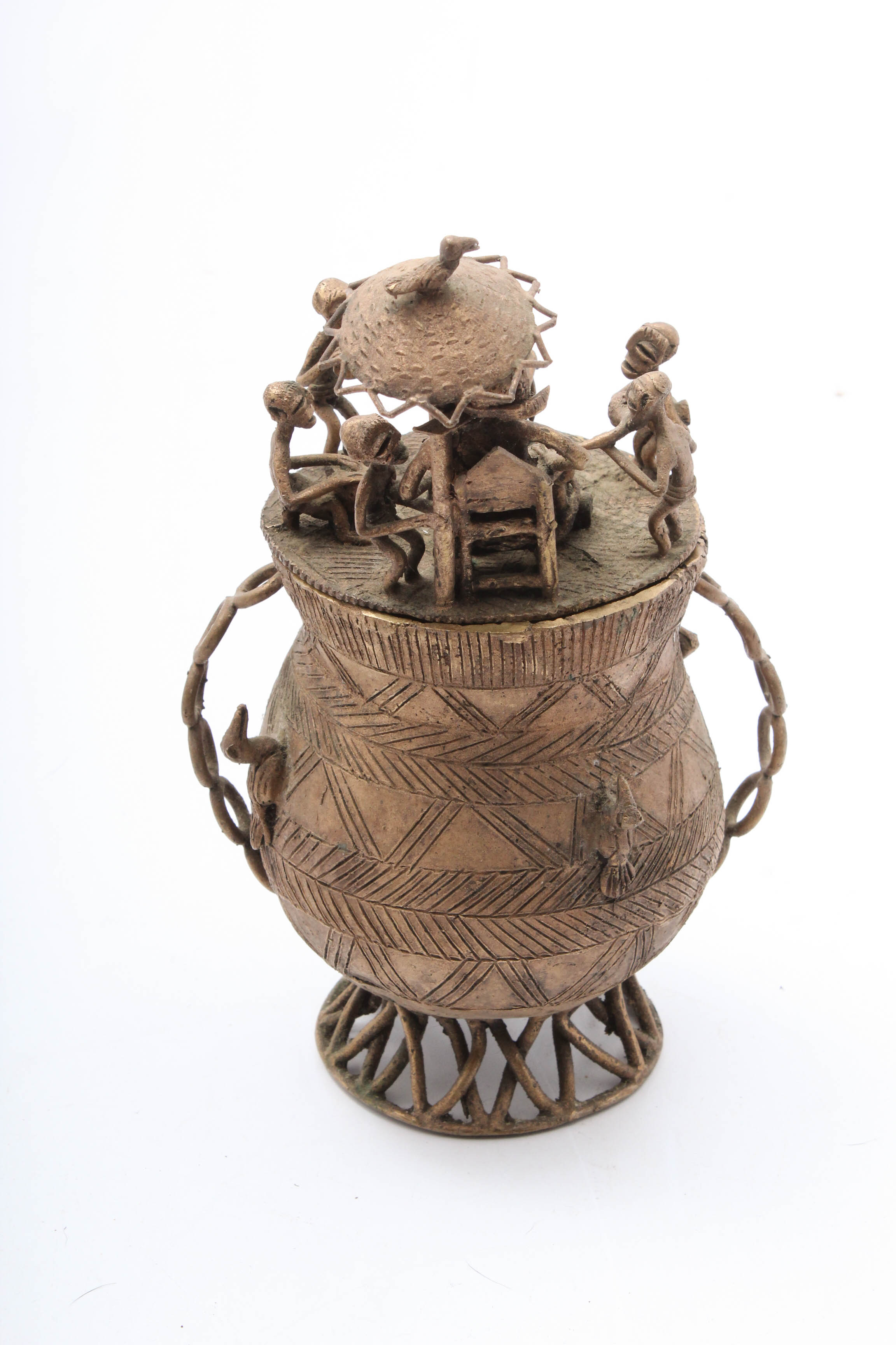 Antique Ashanti Cast Bronze Kuduo Pot