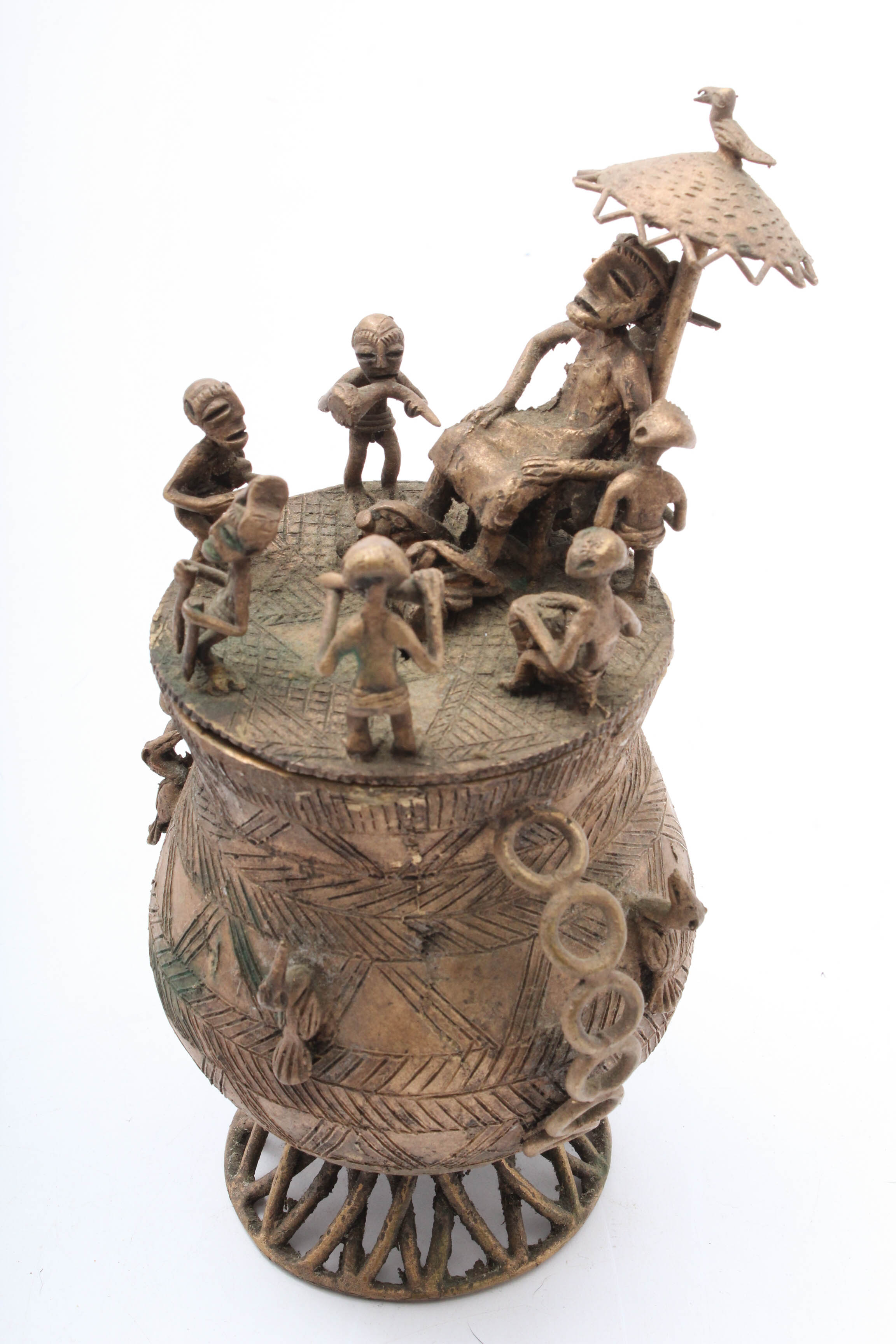 Antique Ashanti Cast Bronze Kuduo Pot