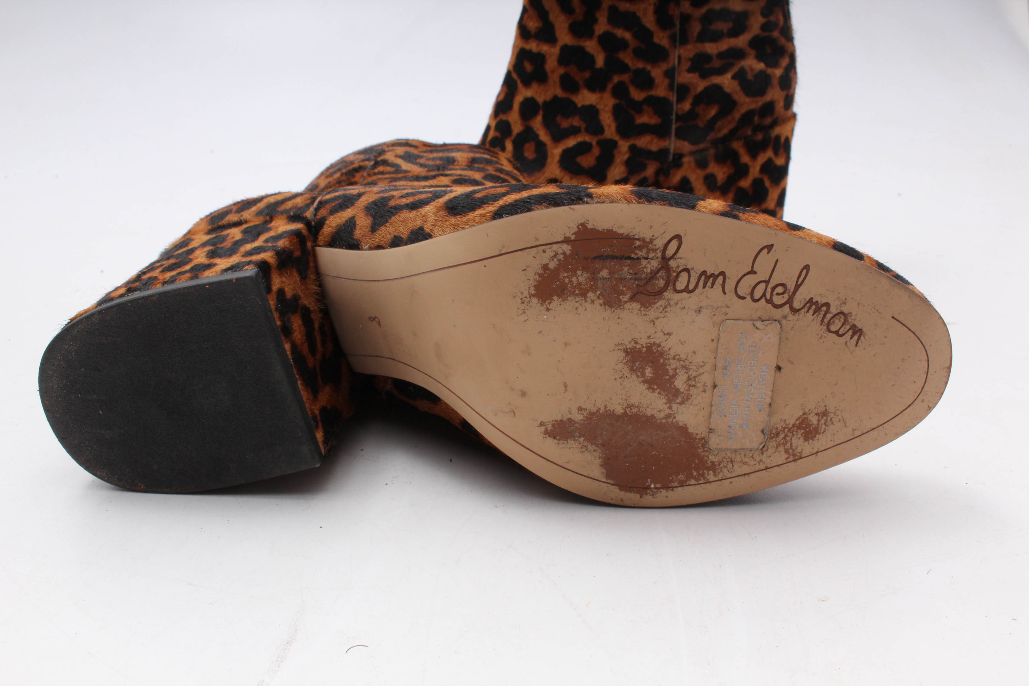 Sam Edelman Dyed Leopard Print Calf Hair Booties