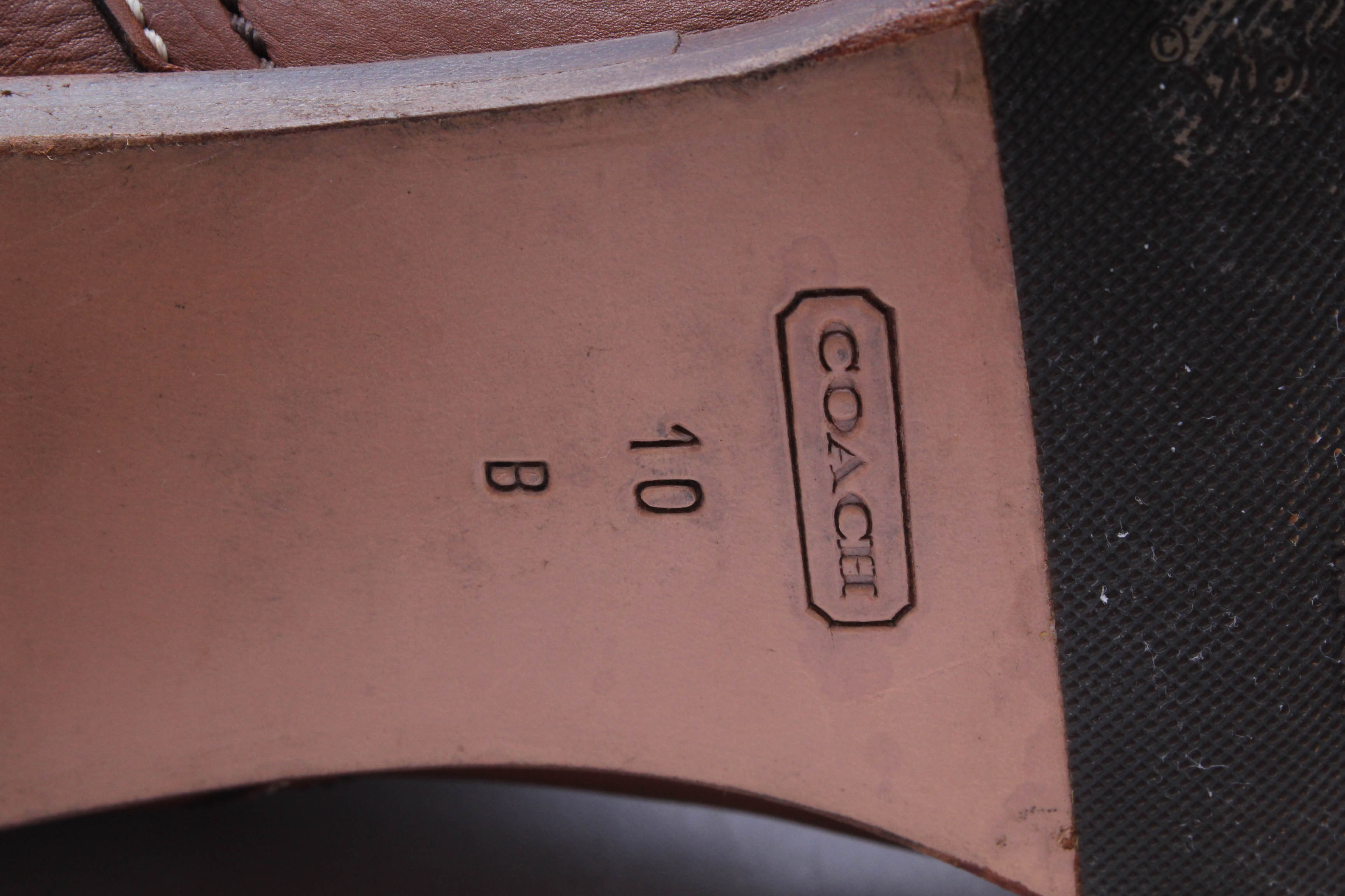 Coach Merridth Tall Leather Buckle Boots with Stacked Heels