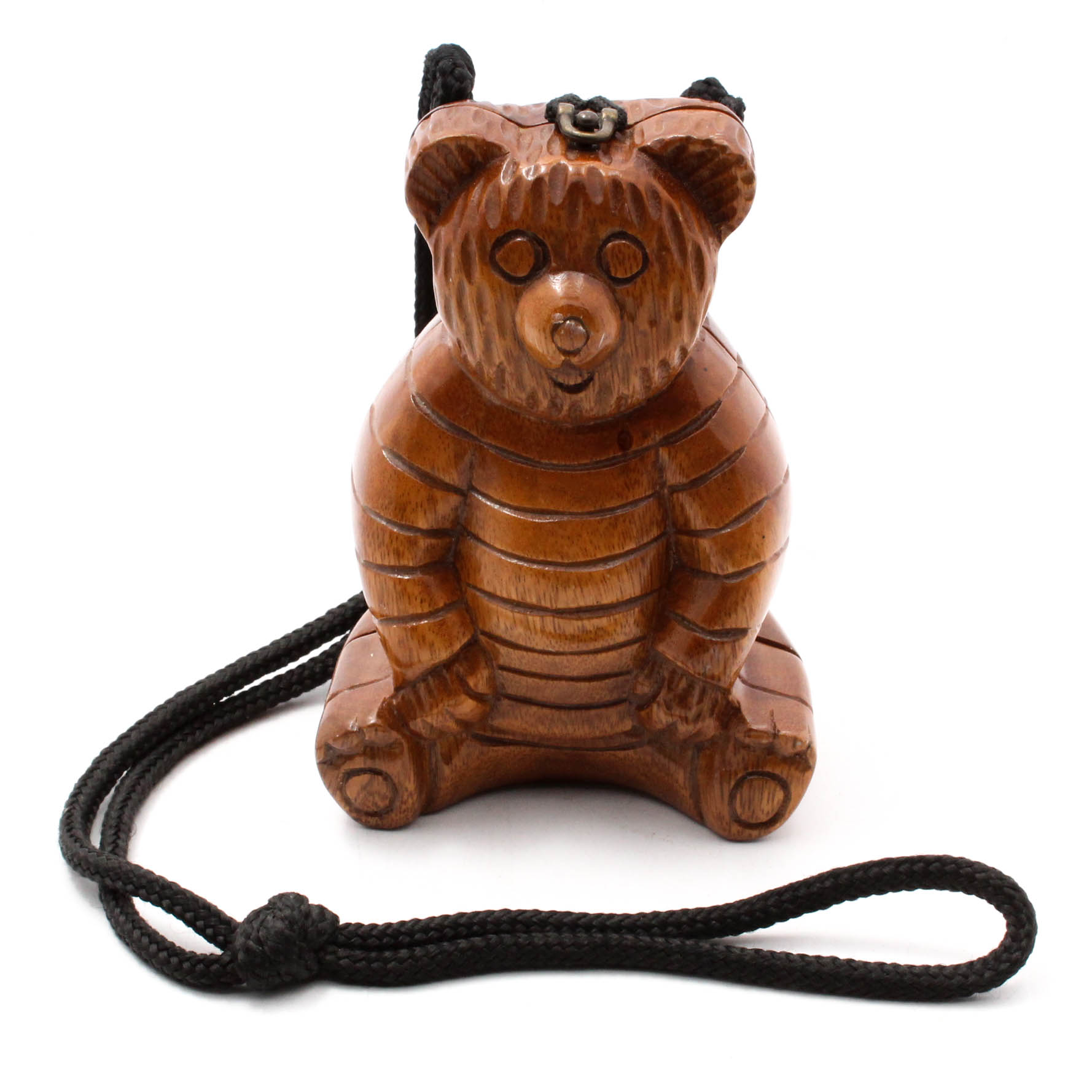 Timmy Woods of Beverly Hills Figural "Bear" Carved Wood Purse