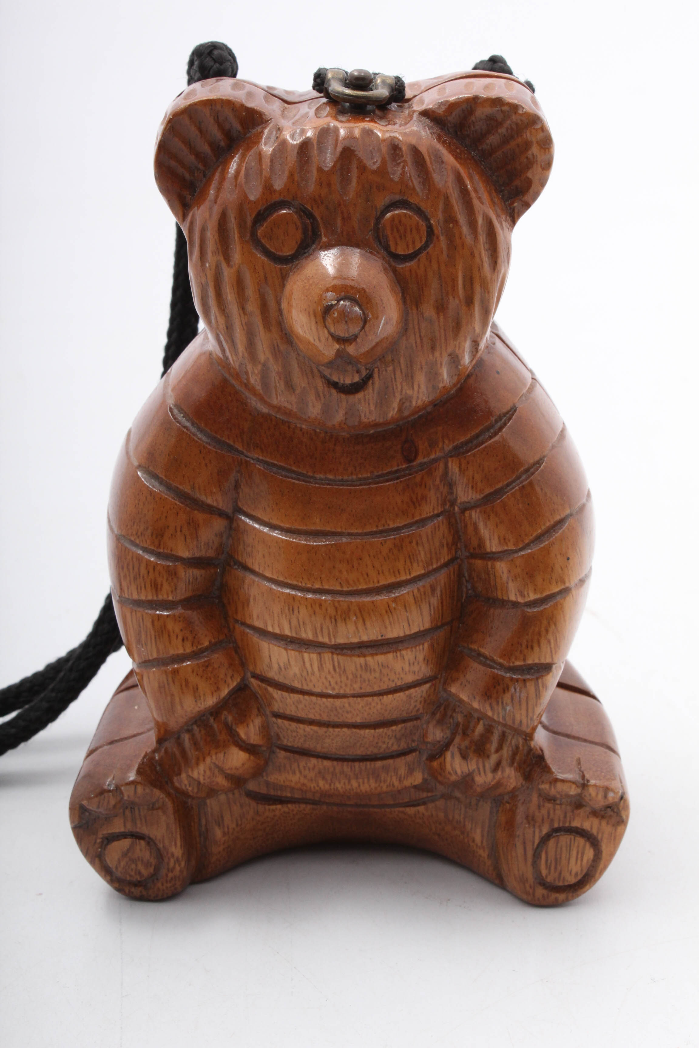 Timmy Woods of Beverly Hills Figural "Bear" Carved Wood Purse