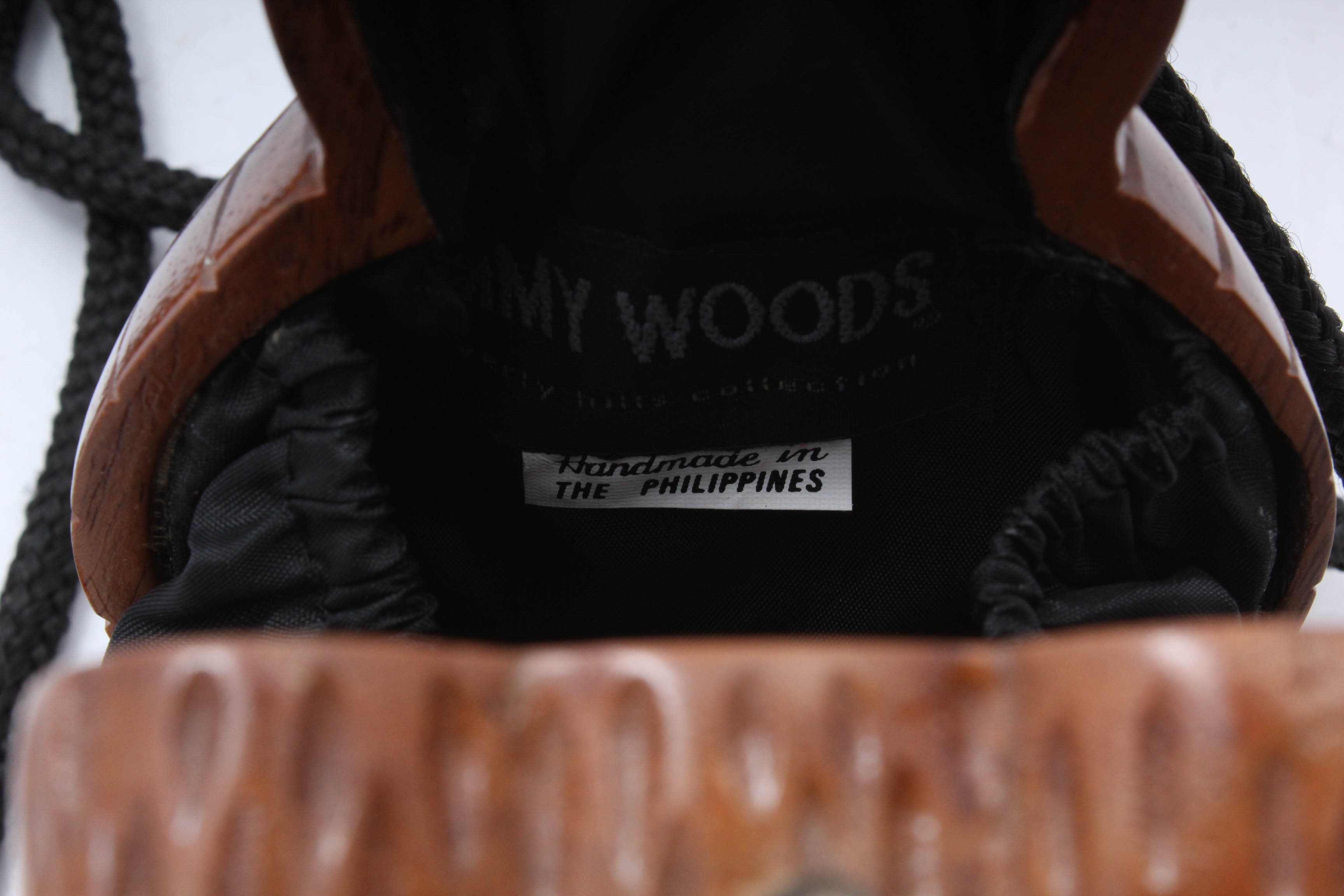 Timmy Woods of Beverly Hills Figural "Bear" Carved Wood Purse