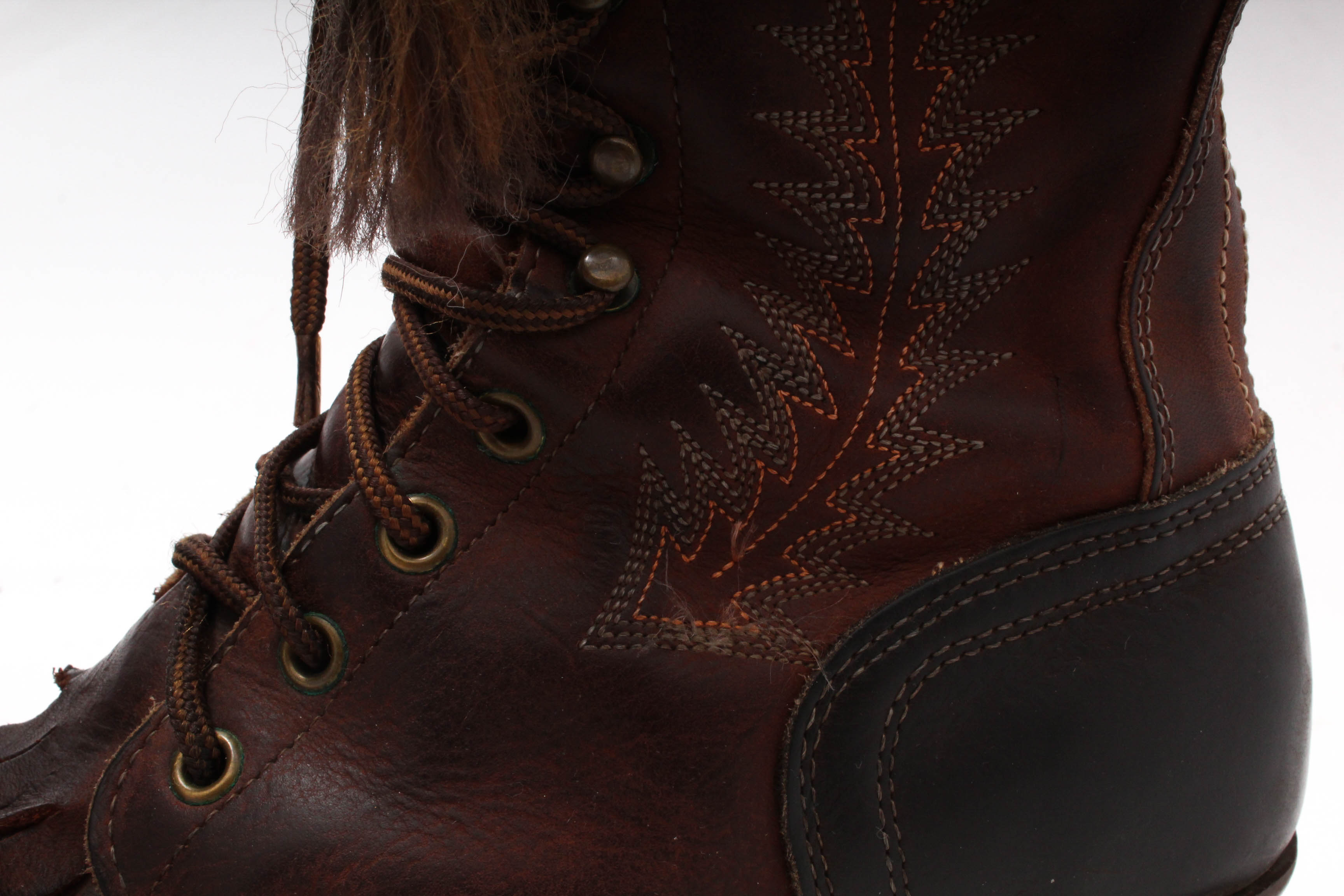 Vintage Distressed Leather Lace-Up Abilene Boots
