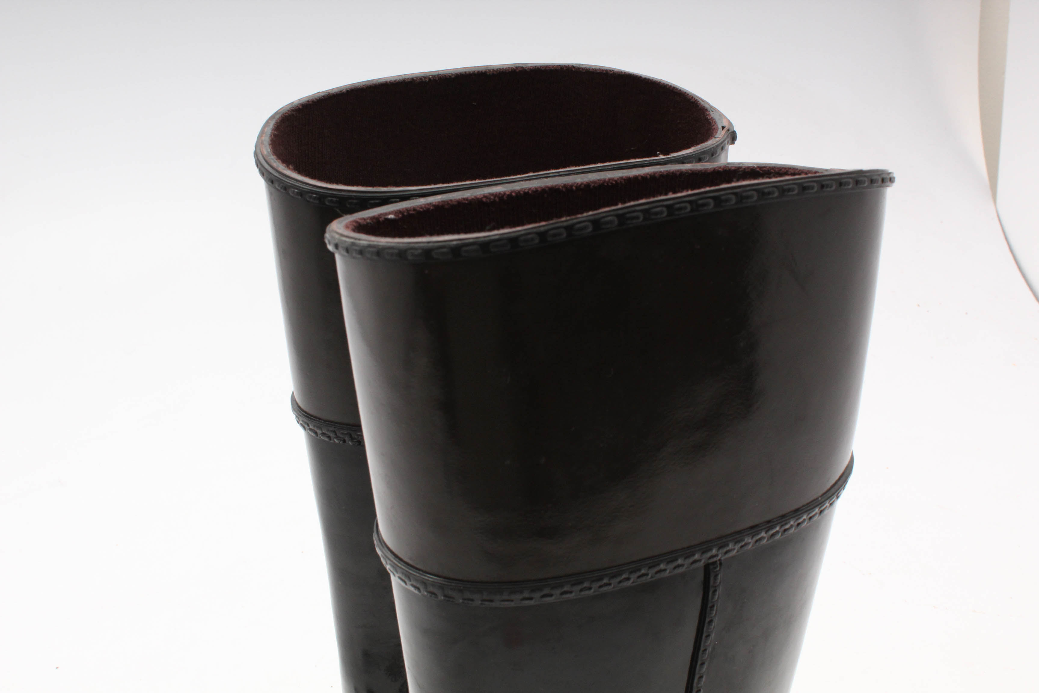 Michael Kors Fulton Harness Two-Tone Rain Boots in Black/Brown