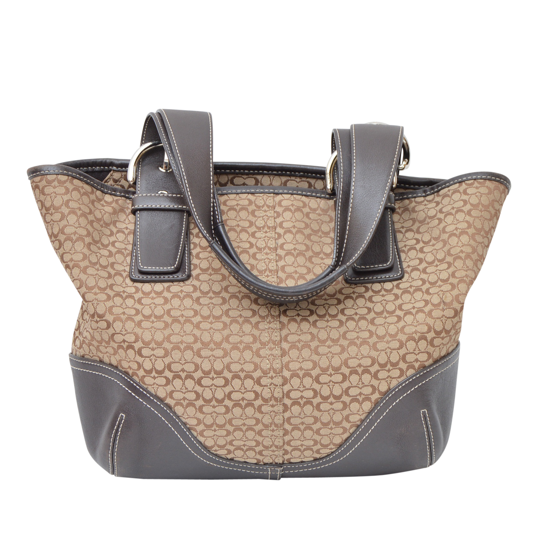 Coach Monogram Canvas and Leather Shoulder Bag