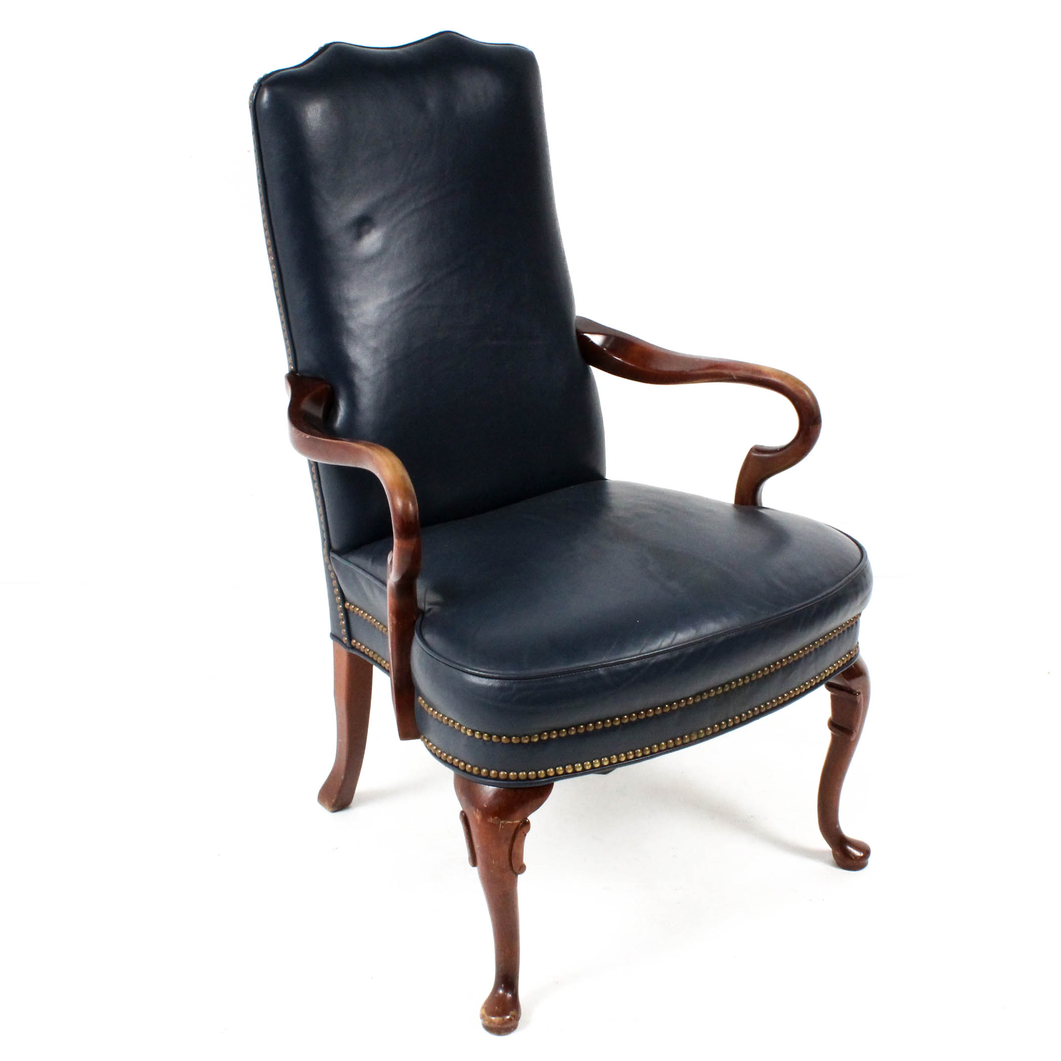 Contemporary Georgian Style Faux Leather Armchair by Laurent