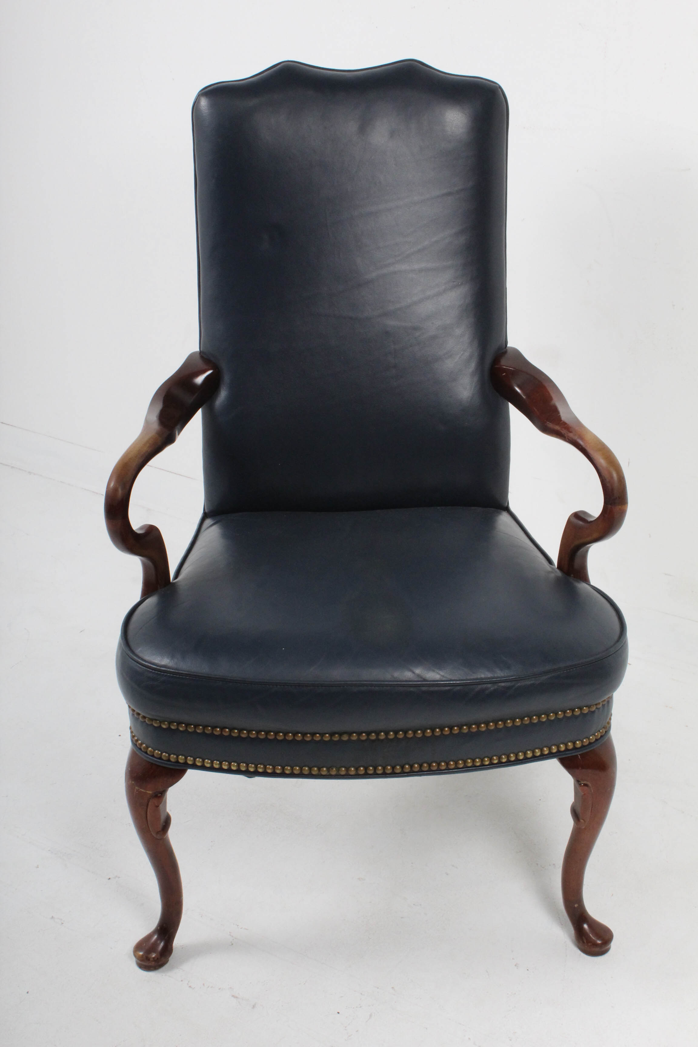 Contemporary Georgian Style Faux Leather Armchair by Laurent