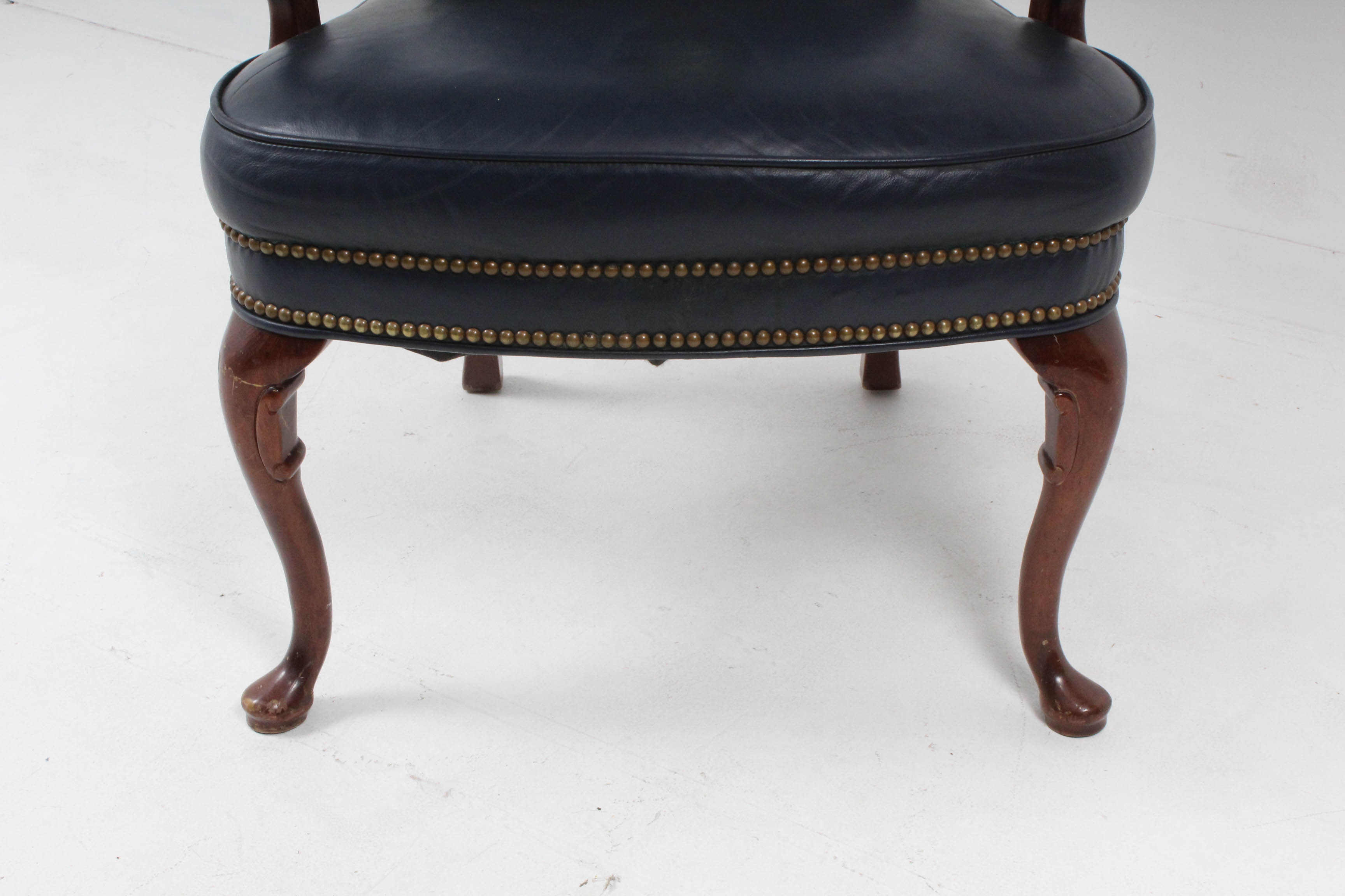Contemporary Georgian Style Faux Leather Armchair by Laurent