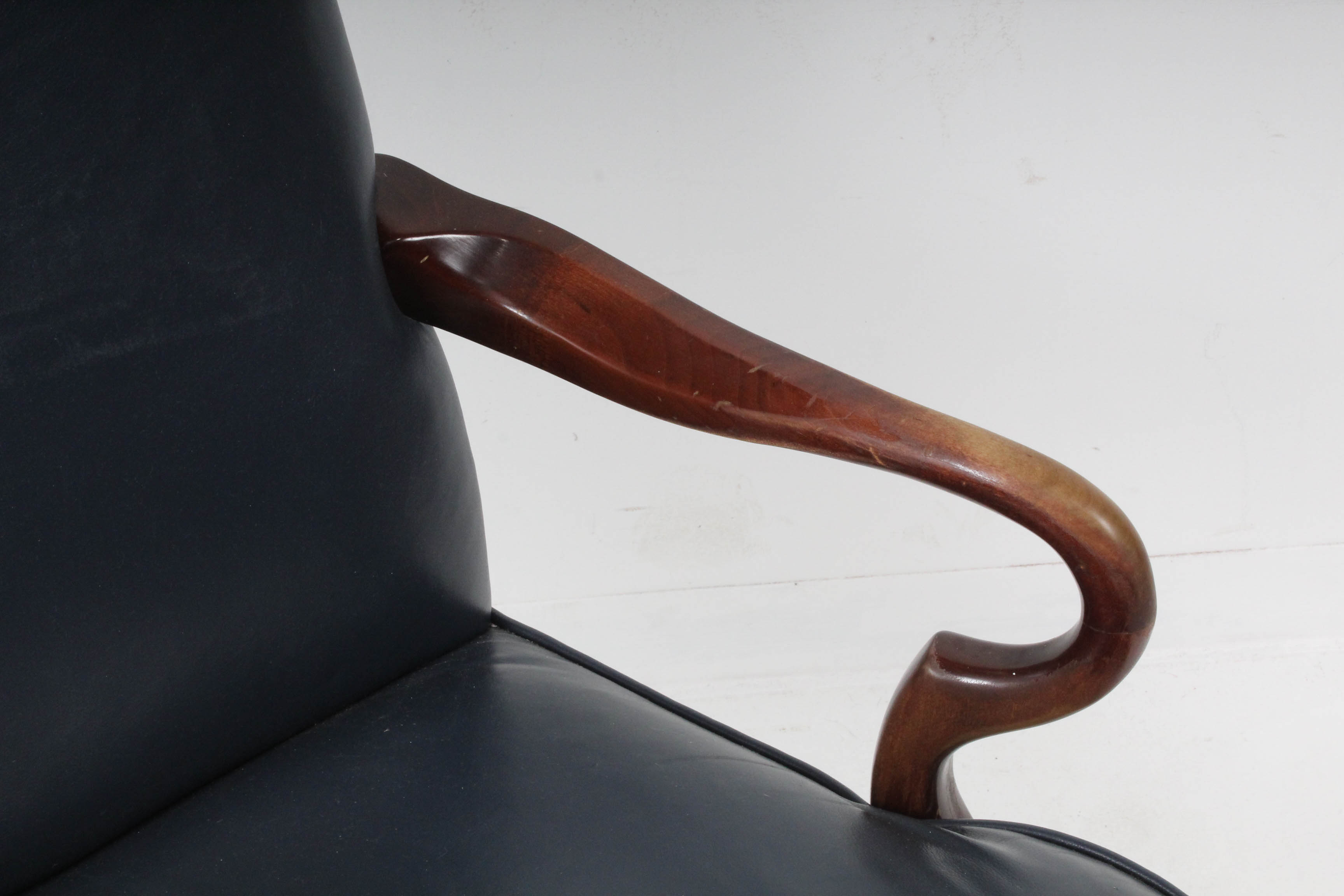 Contemporary Georgian Style Faux Leather Armchair by Laurent