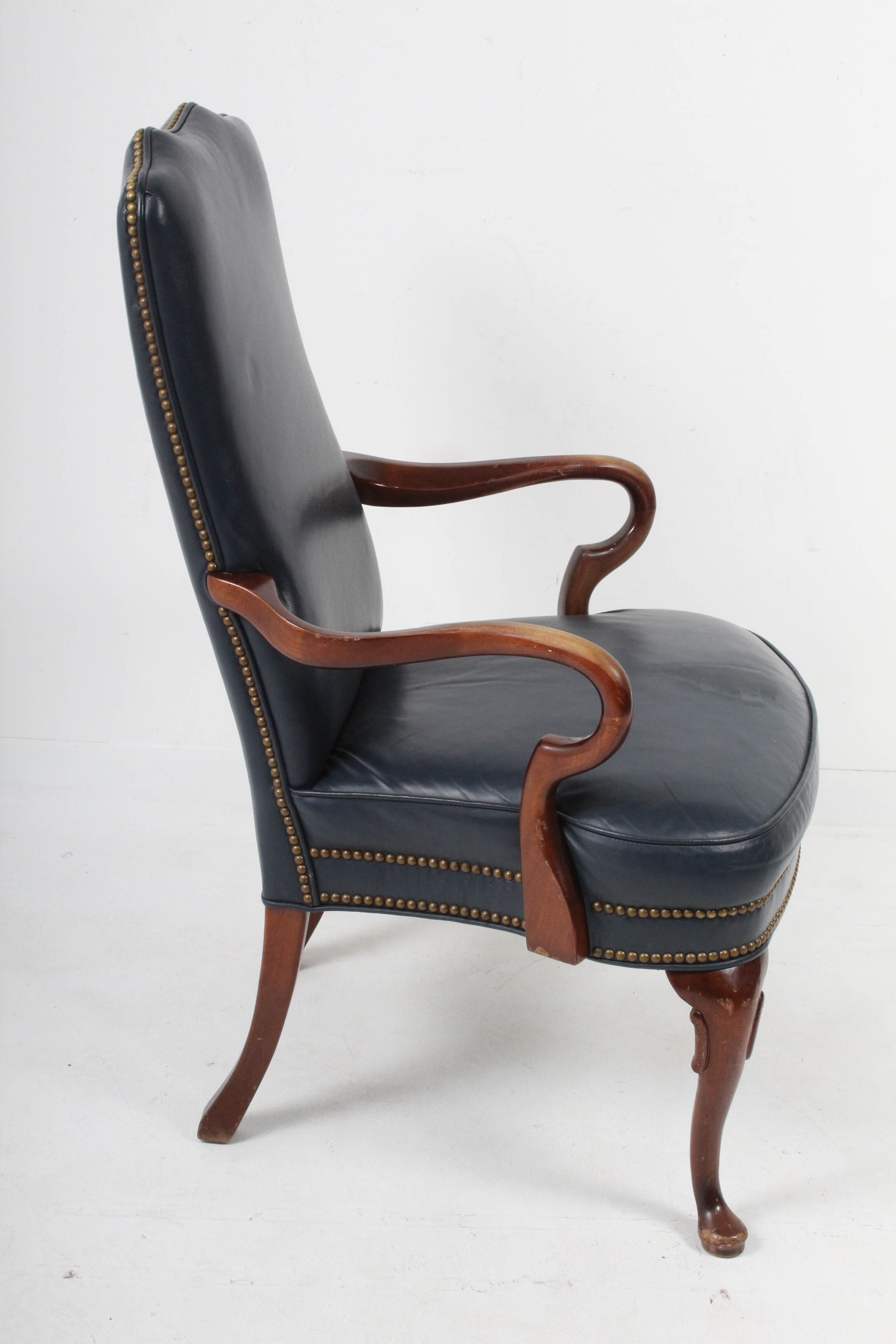 Contemporary Georgian Style Faux Leather Armchair by Laurent