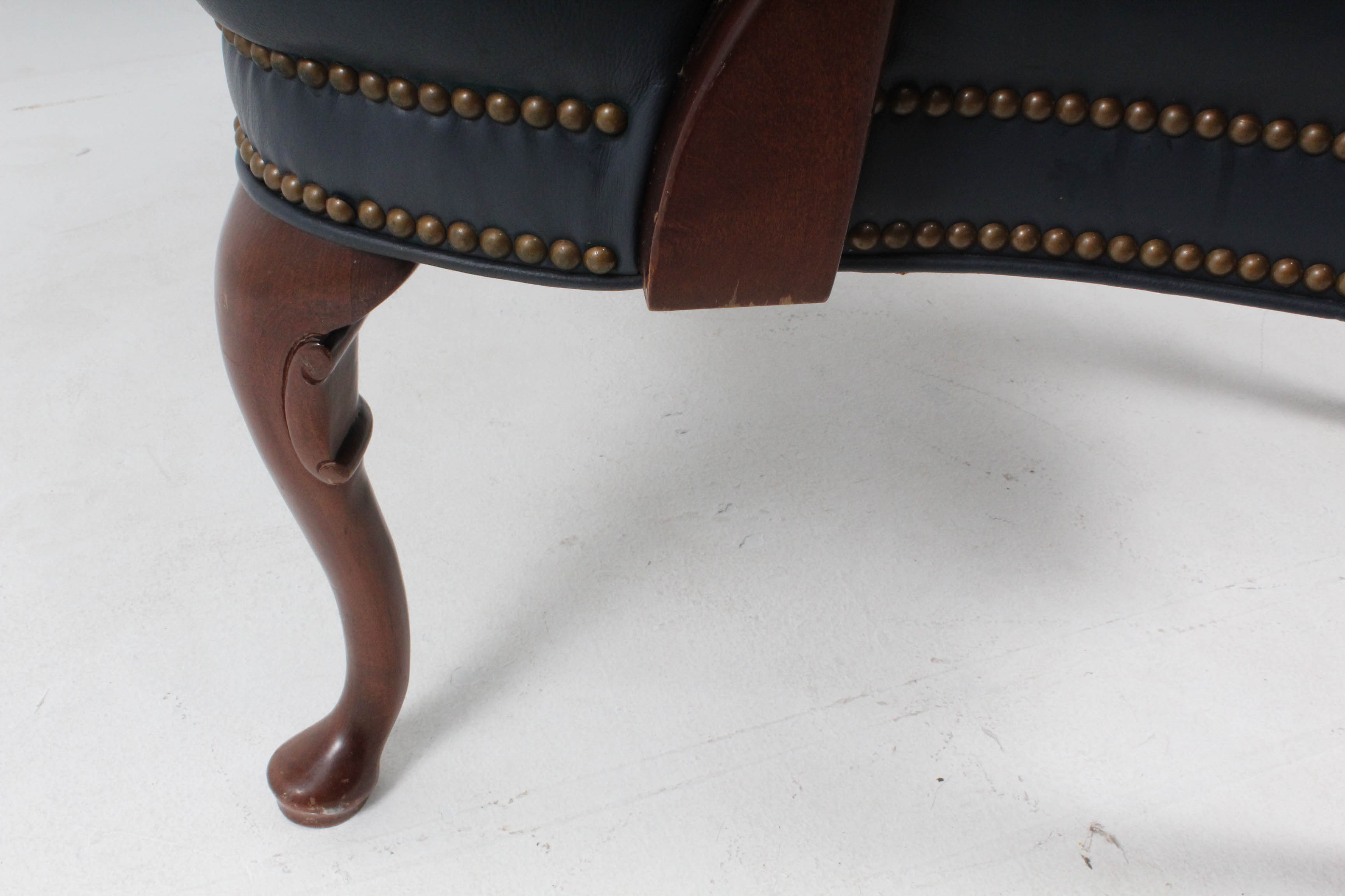 Contemporary Georgian Style Faux Leather Armchair by Laurent