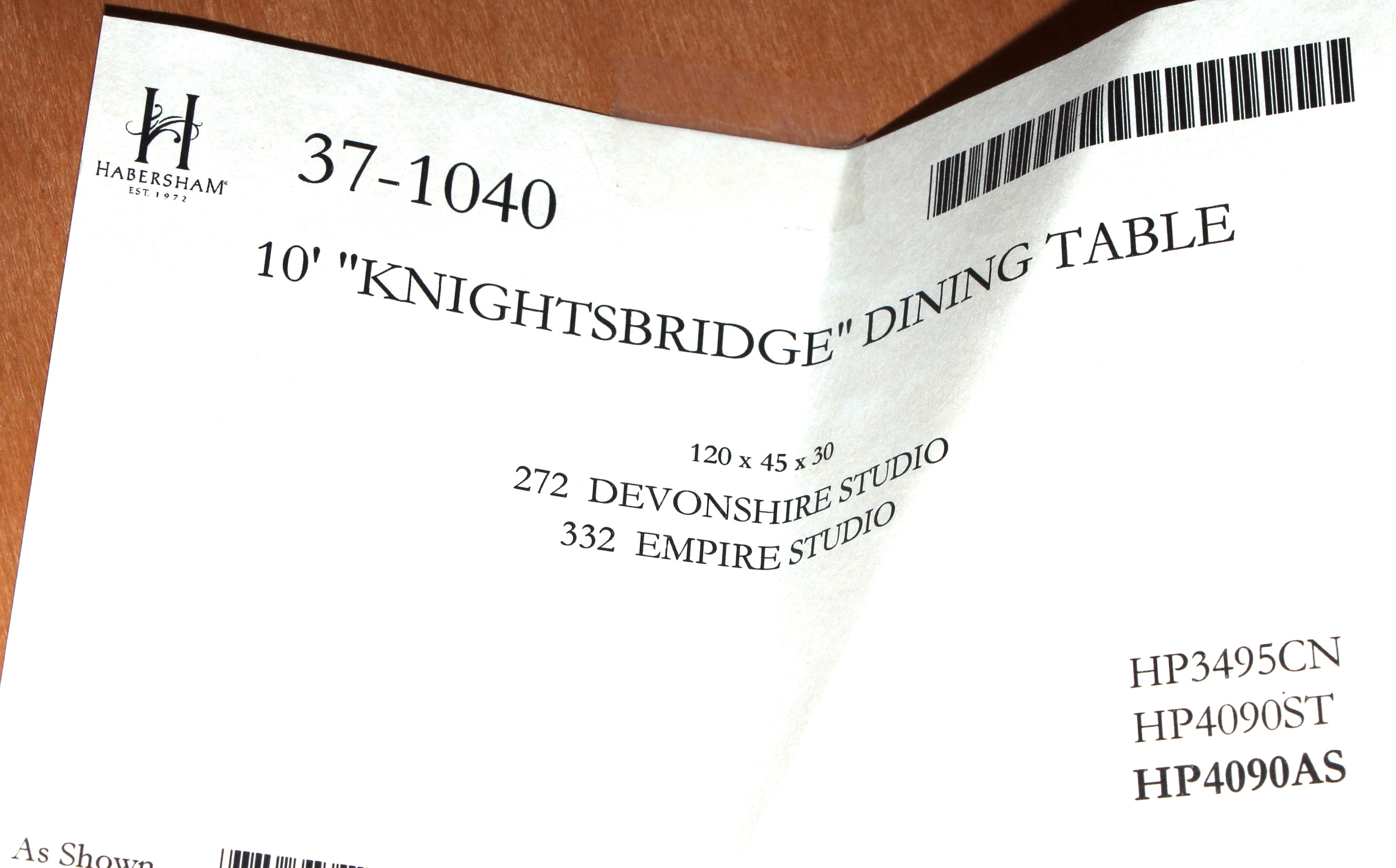 Habersham "Knightsbridge" Dining Table and Chairs