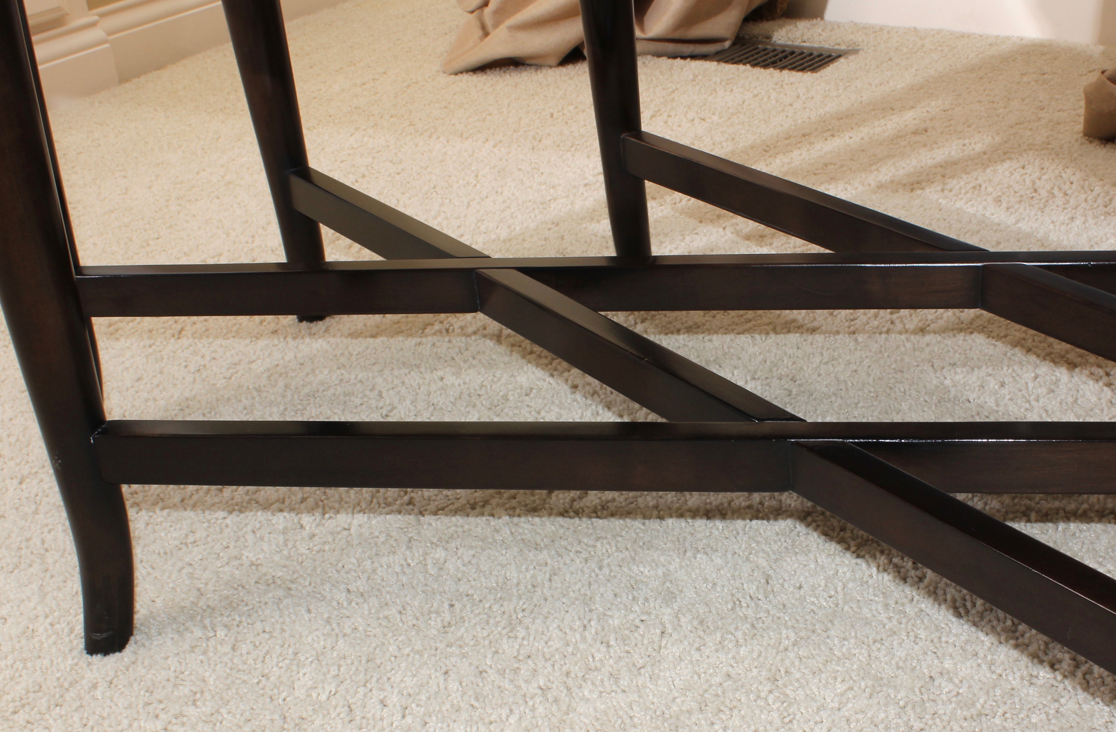 Mahogany and Silver Finish Cocktail Table by Swaim