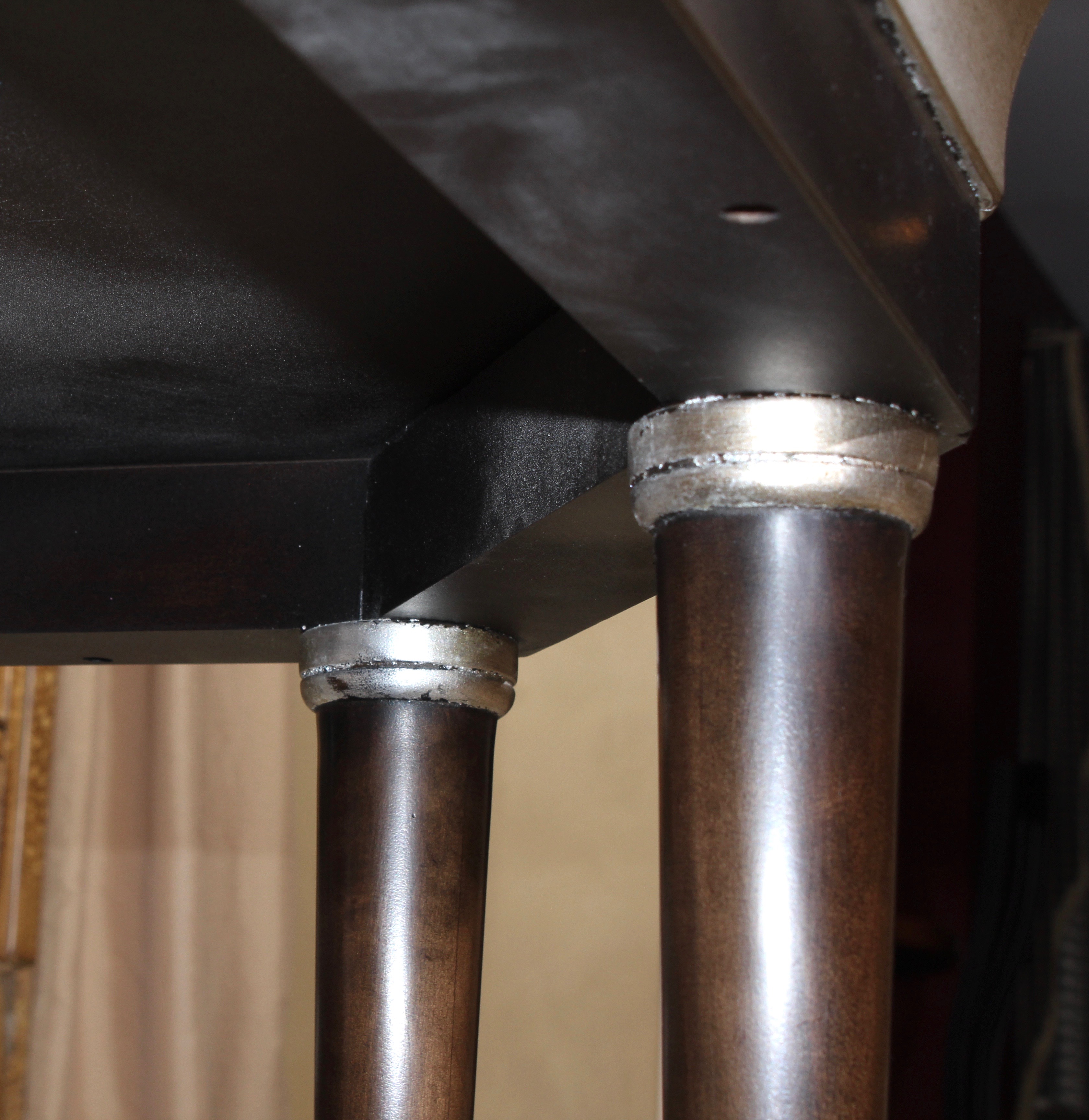 Mahogany and Silver Finish Cocktail Table by Swaim