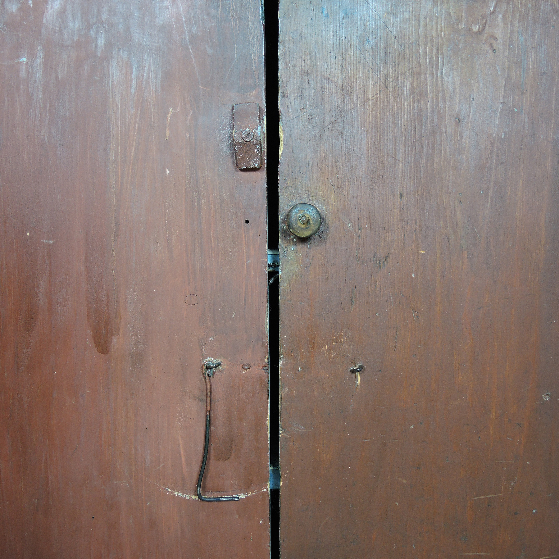 19th Century Primitive Painted Pine Hutch