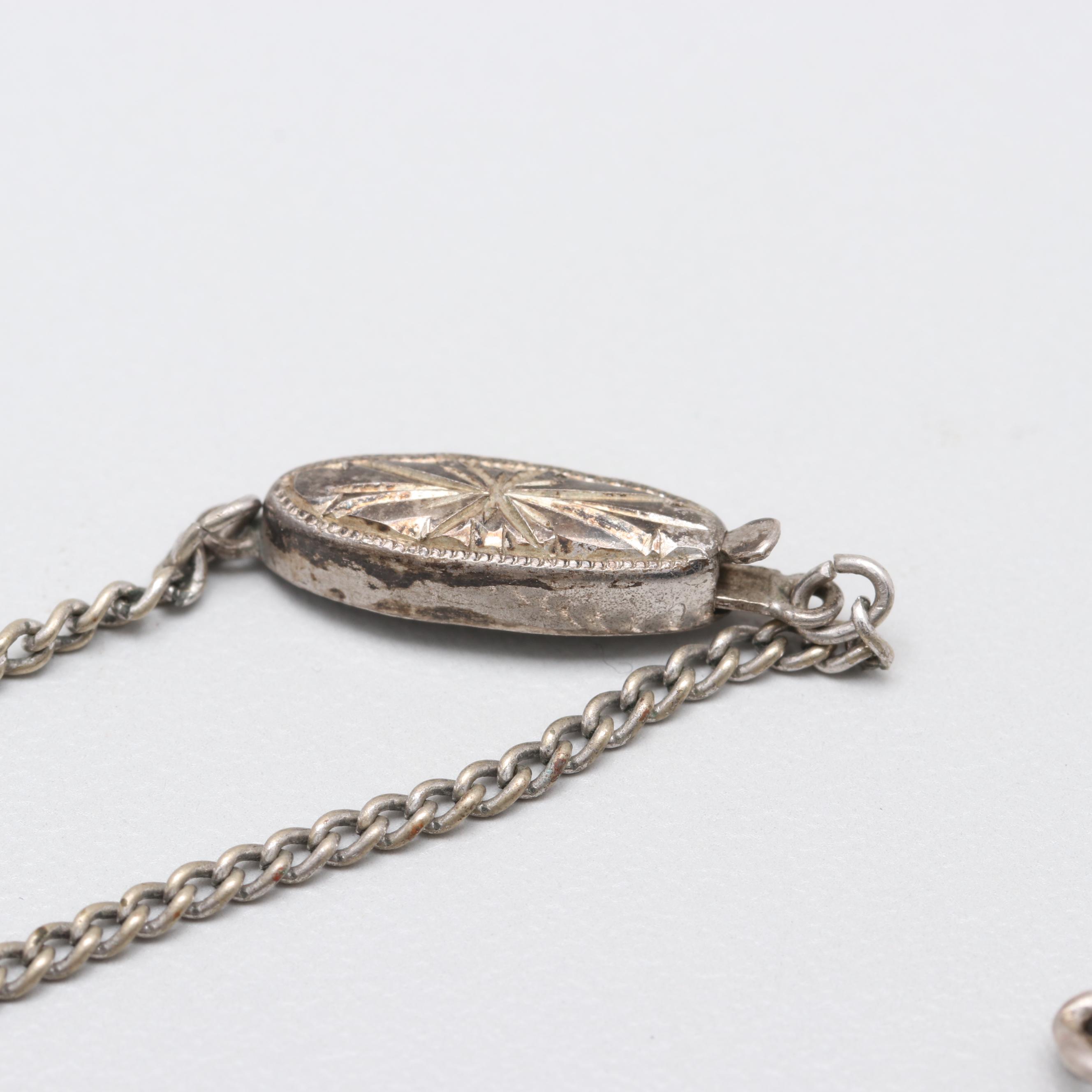 Silver Tone and Sterling Silver Unicorn Necklace and Bracelet