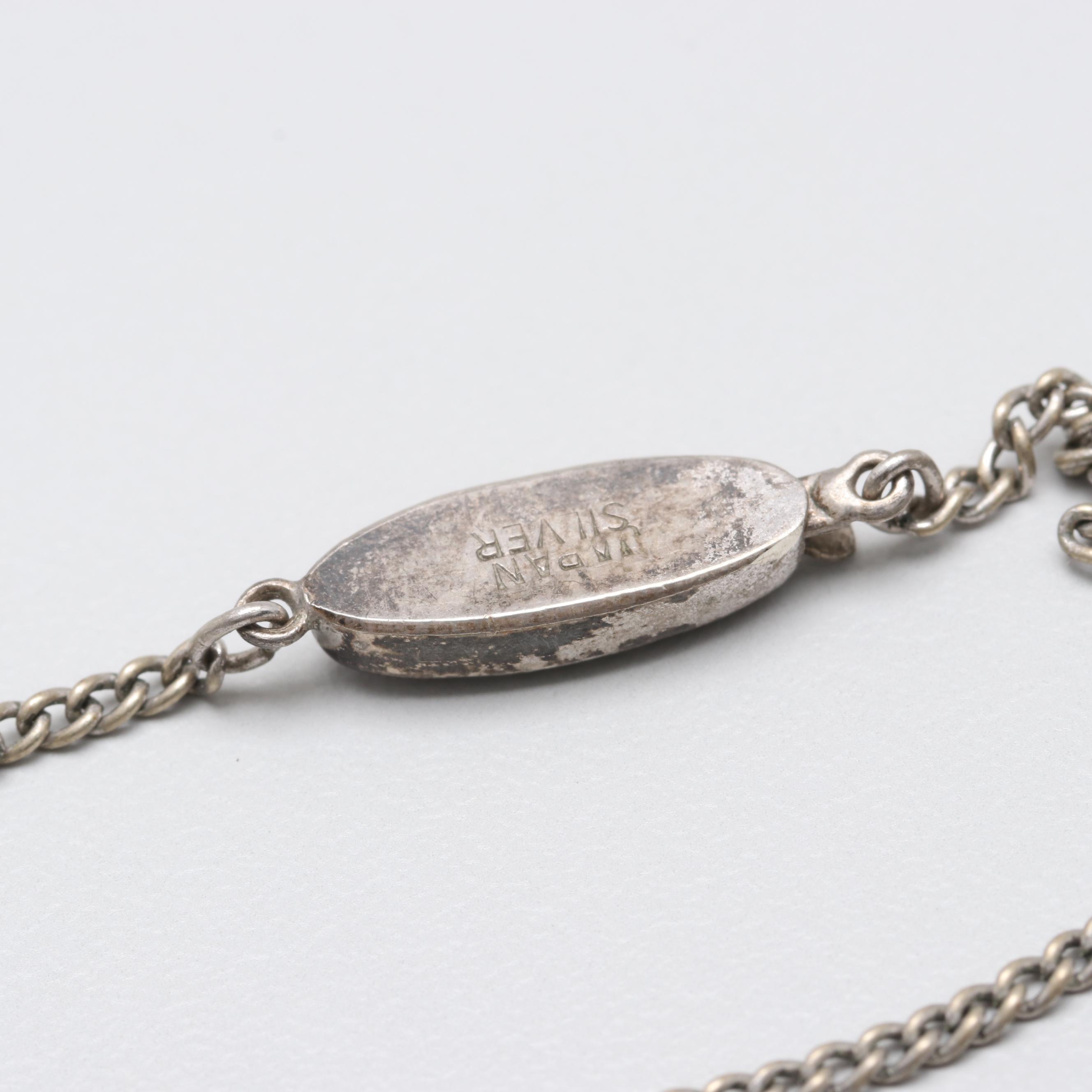 Silver Tone and Sterling Silver Unicorn Necklace and Bracelet