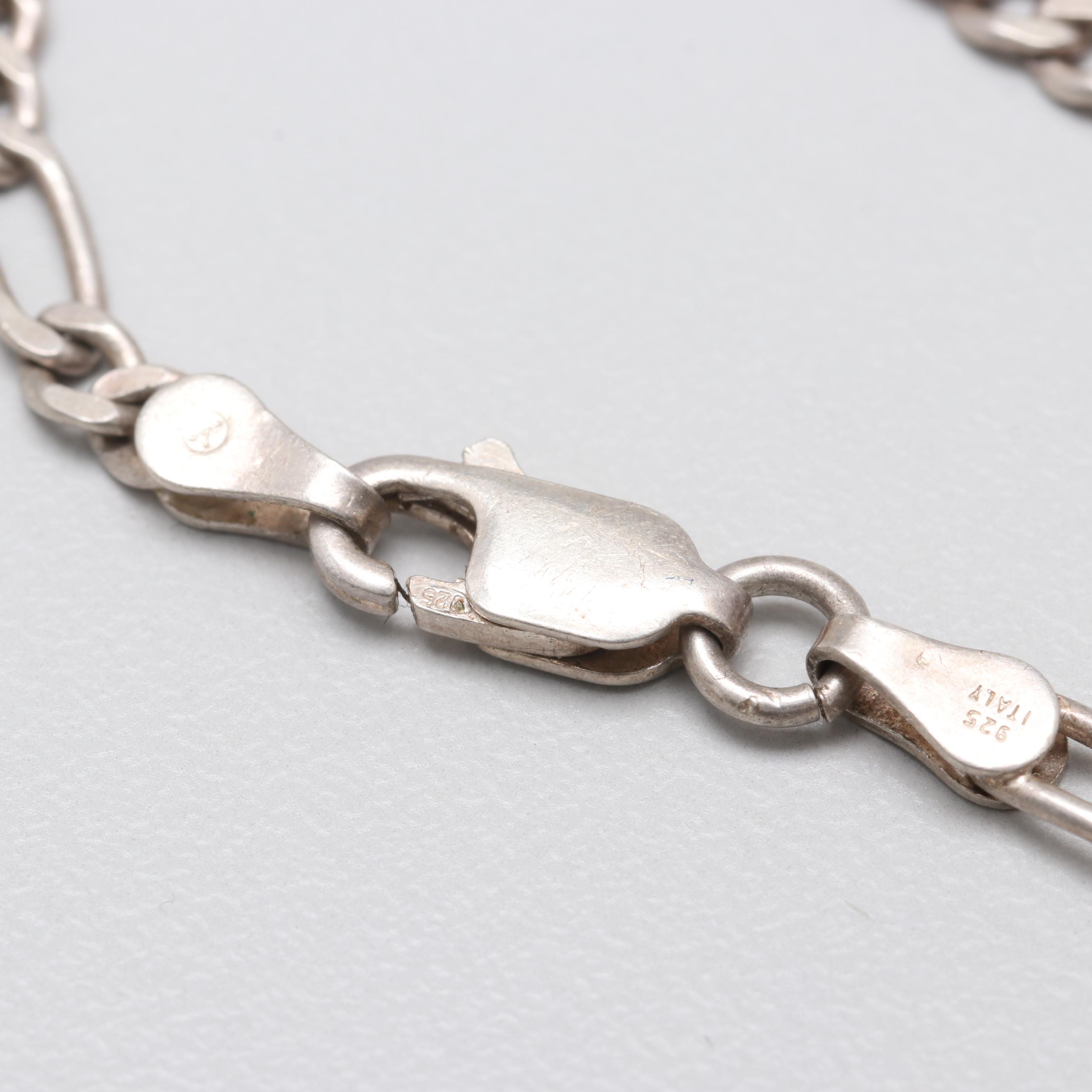 Silver Tone and Sterling Silver Unicorn Necklace and Bracelet