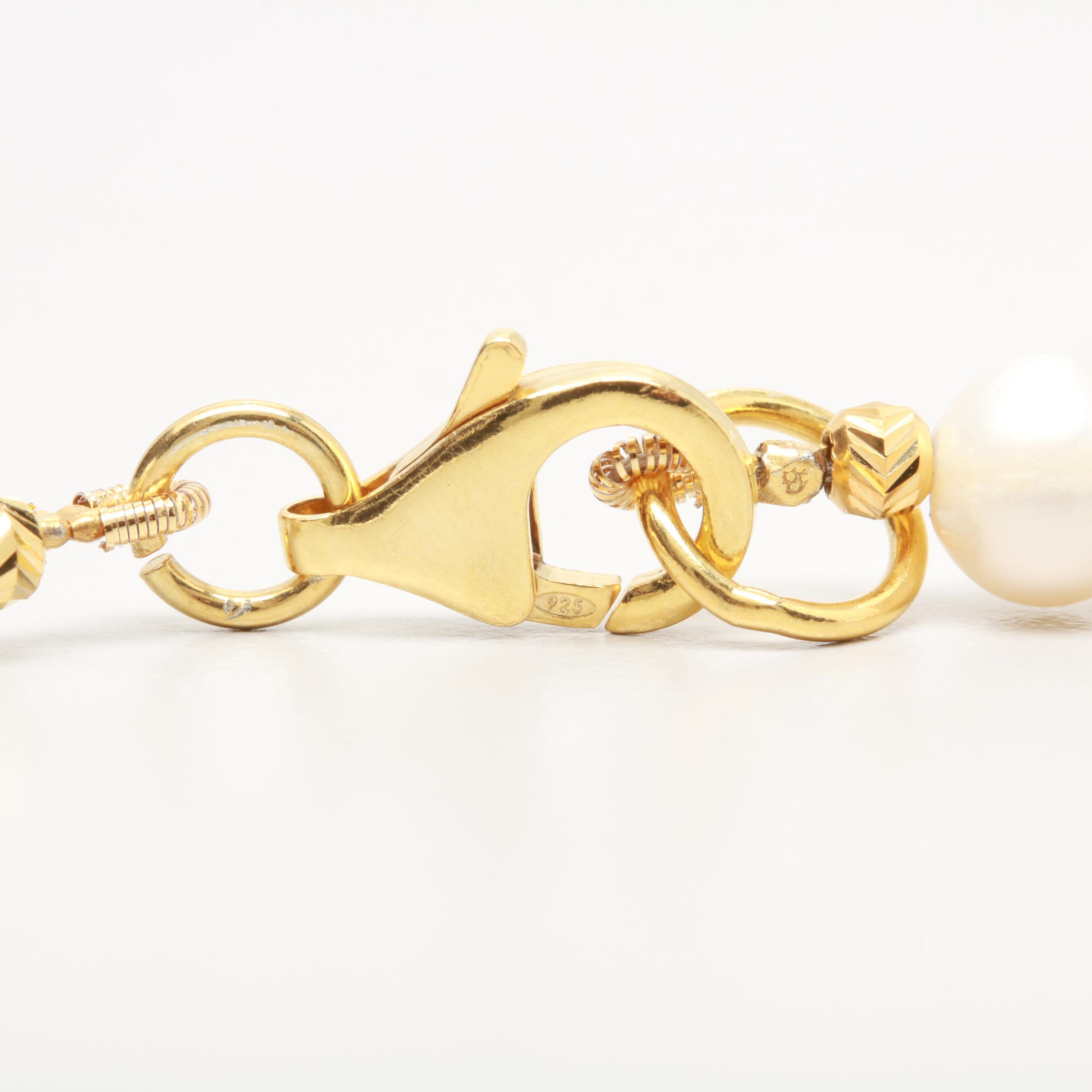 Sterling Silver Cultured Pearl, Ruby, and Citrine Necklace