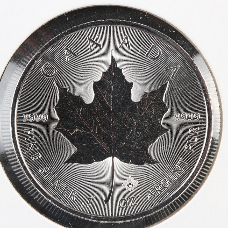 2018 Canadian Five Dollar Maple Leaf Silver One Troy Ounce Silver Bullion Coin