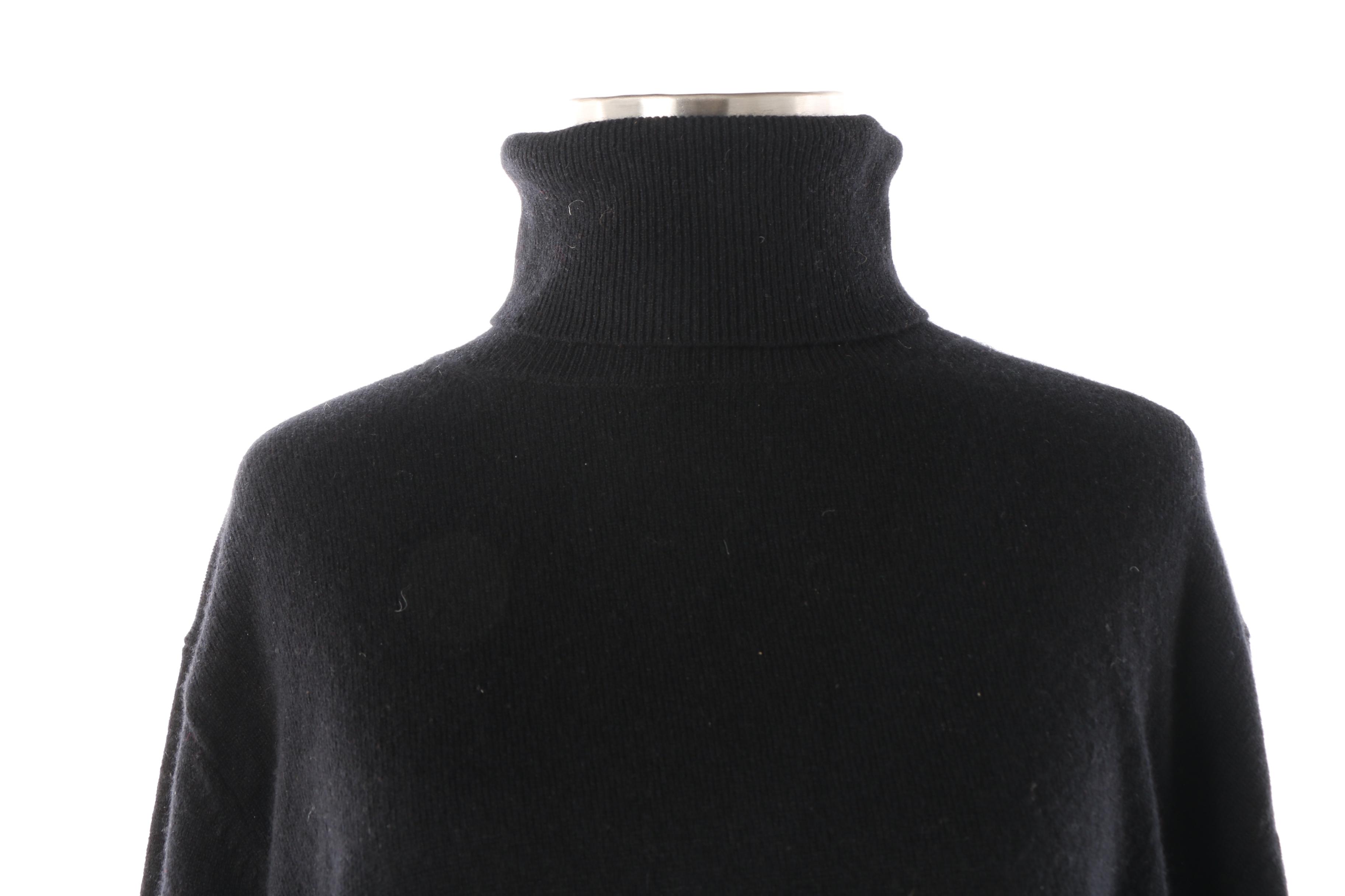 Women's Theory Black Cashmere Turtleneck Sweater and Lounge Pants