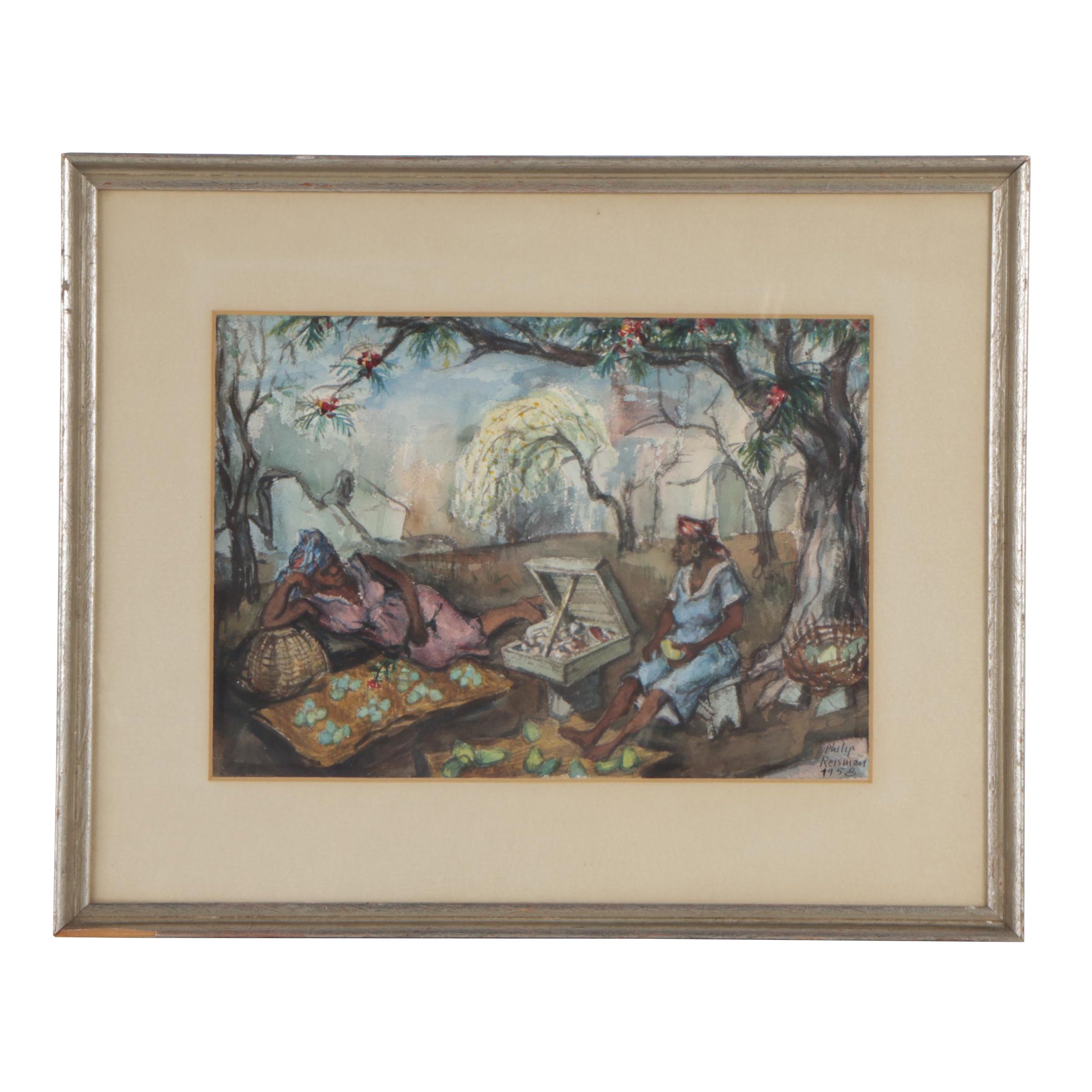 Philip Reisman Watercolor Painting