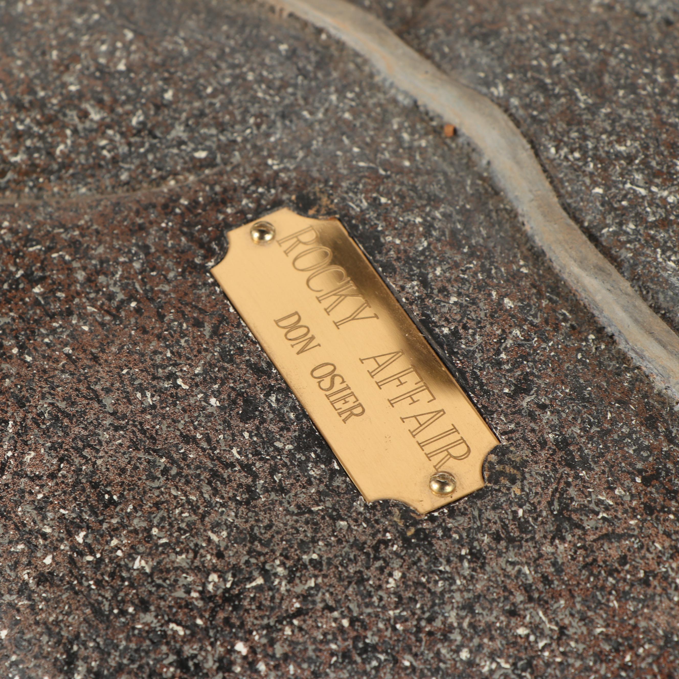 Don Osier "Rocky Affair" Carved Wood Sculpture depicting Red Tailed Hawks