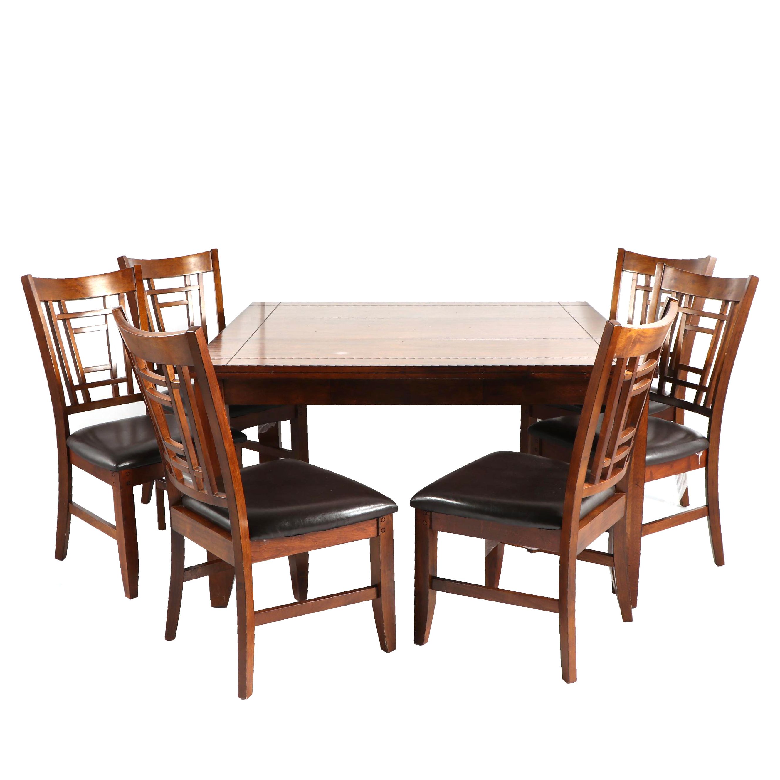 Contemporary Shaker Style Table and Six Chairs Set