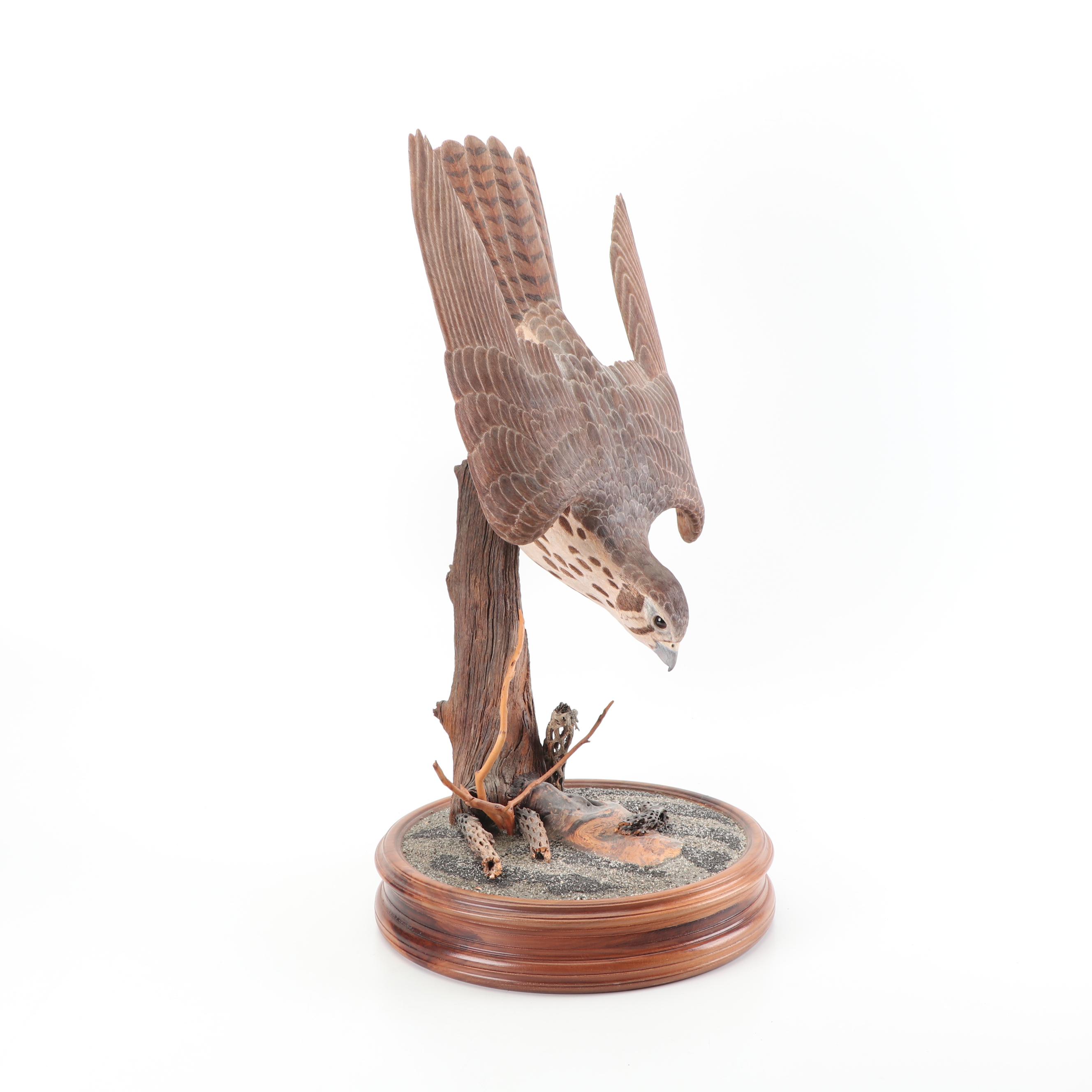 Don Osier Peregrine Falcon Wood Carving