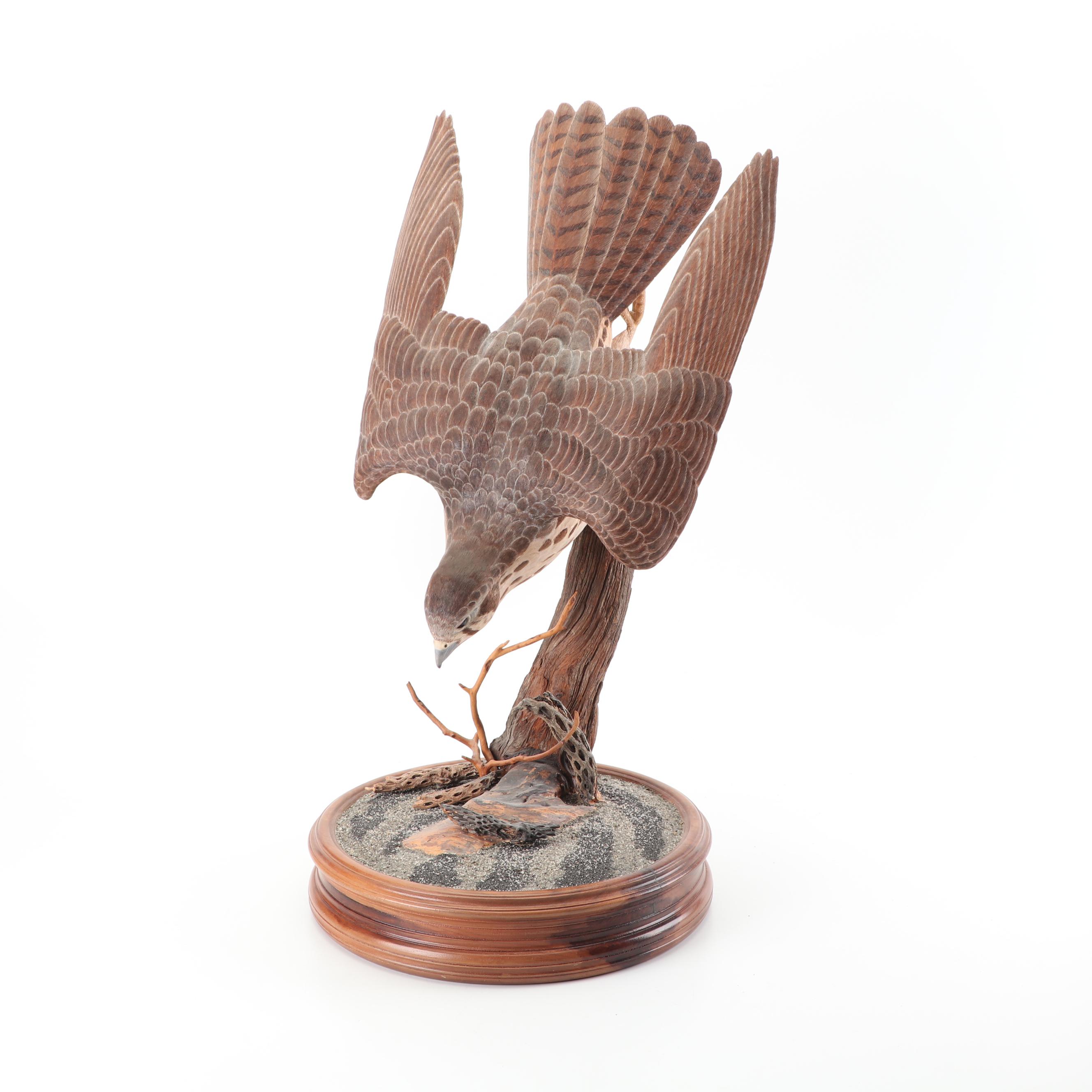 Don Osier Peregrine Falcon Wood Carving