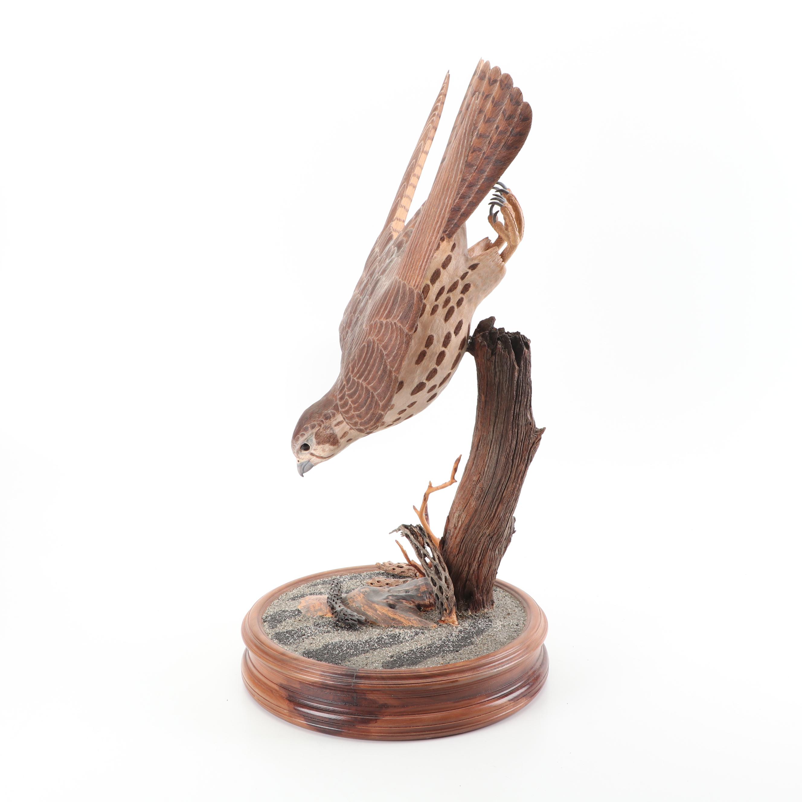 Don Osier Peregrine Falcon Wood Carving