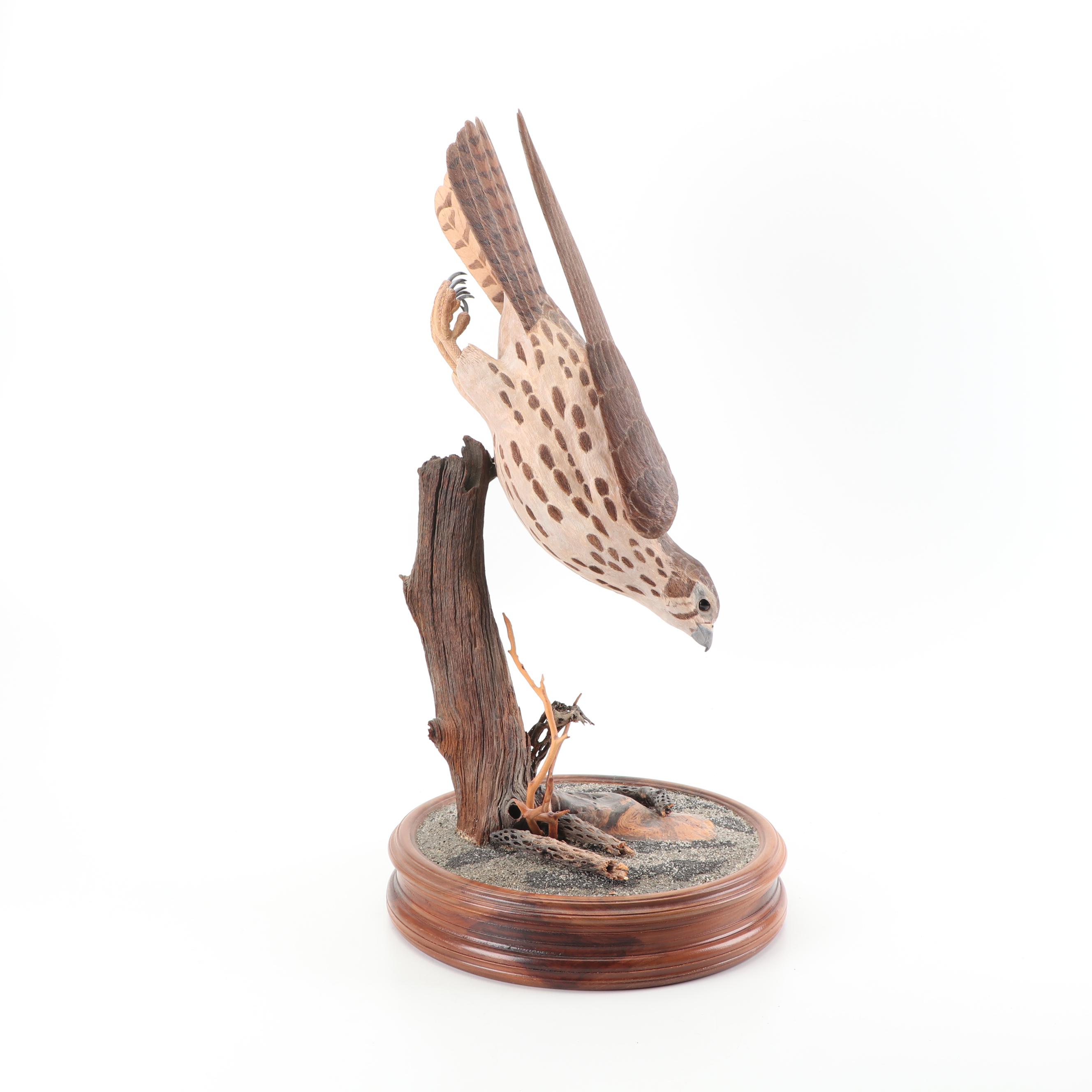 Don Osier Peregrine Falcon Wood Carving