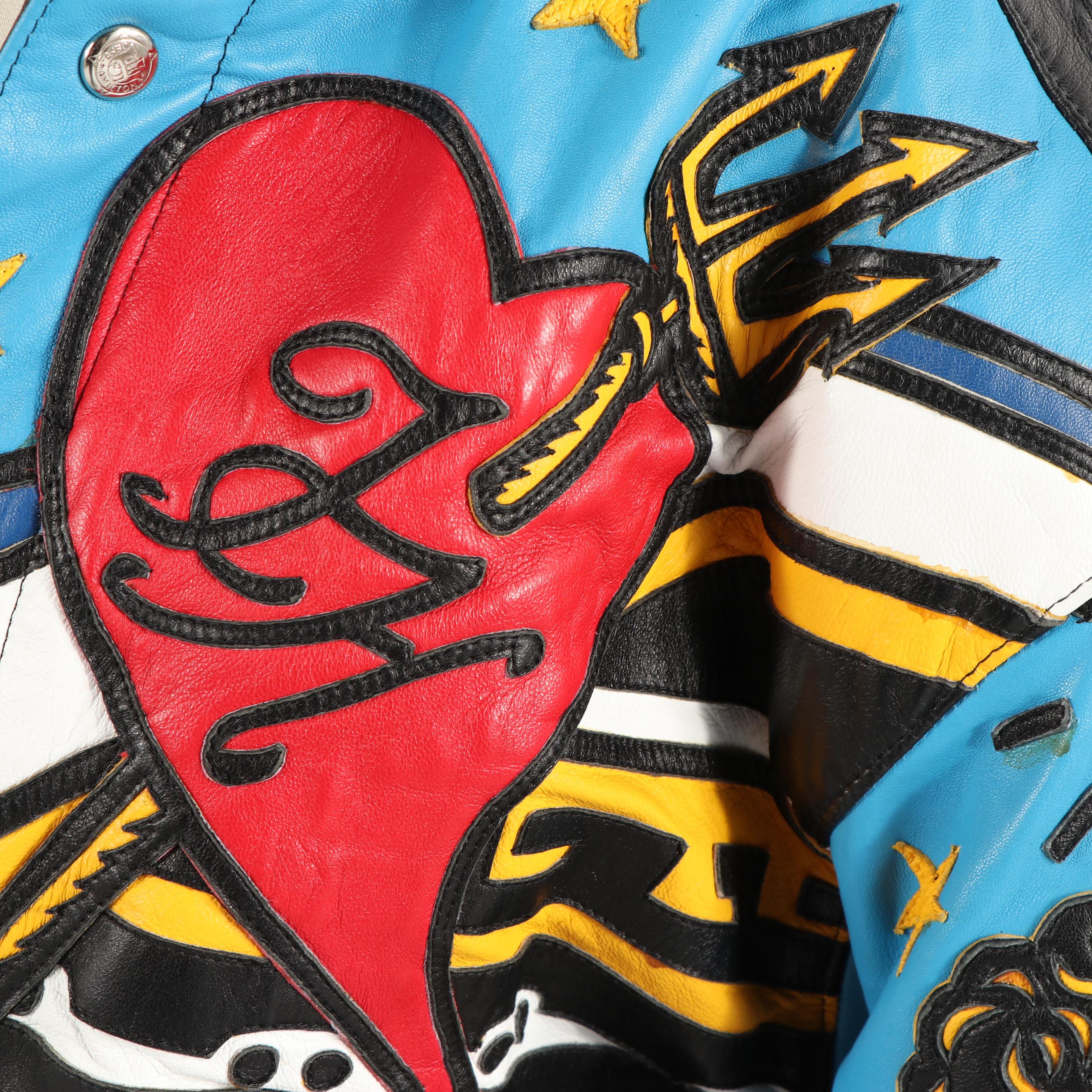 Men's 1990s Jeff Hamilton Limited Edition Custom Leather Art Jacket