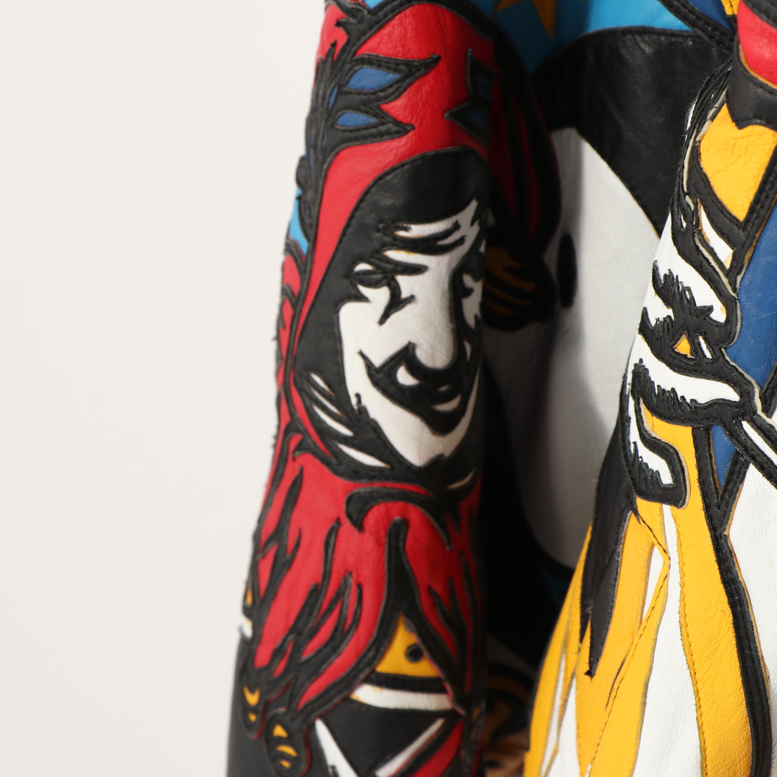 Men's 1990s Jeff Hamilton Limited Edition Custom Leather Art Jacket