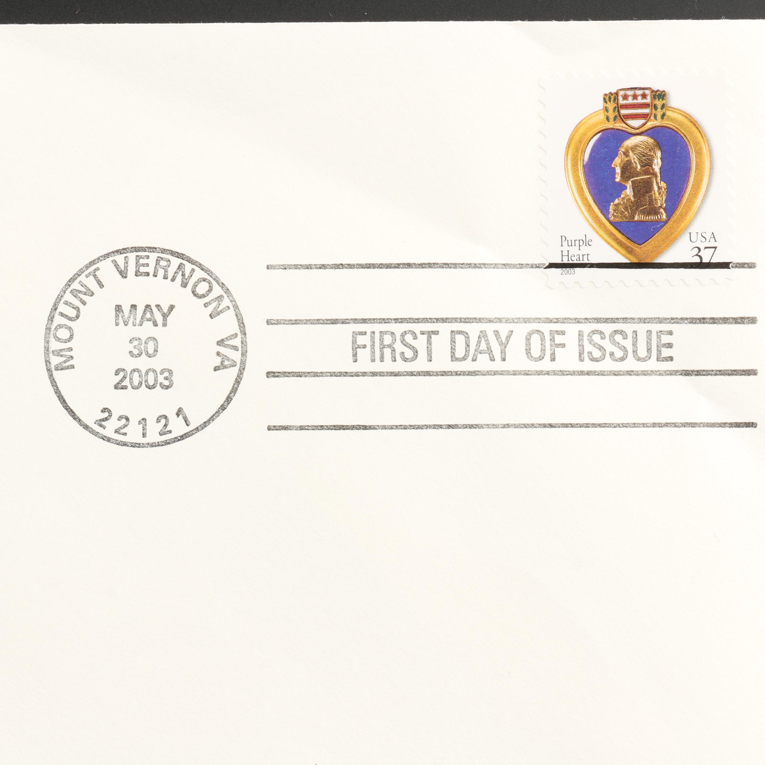 Group of Postage Stamps, First Day Covers, and 22K Gold Stamp Replicas