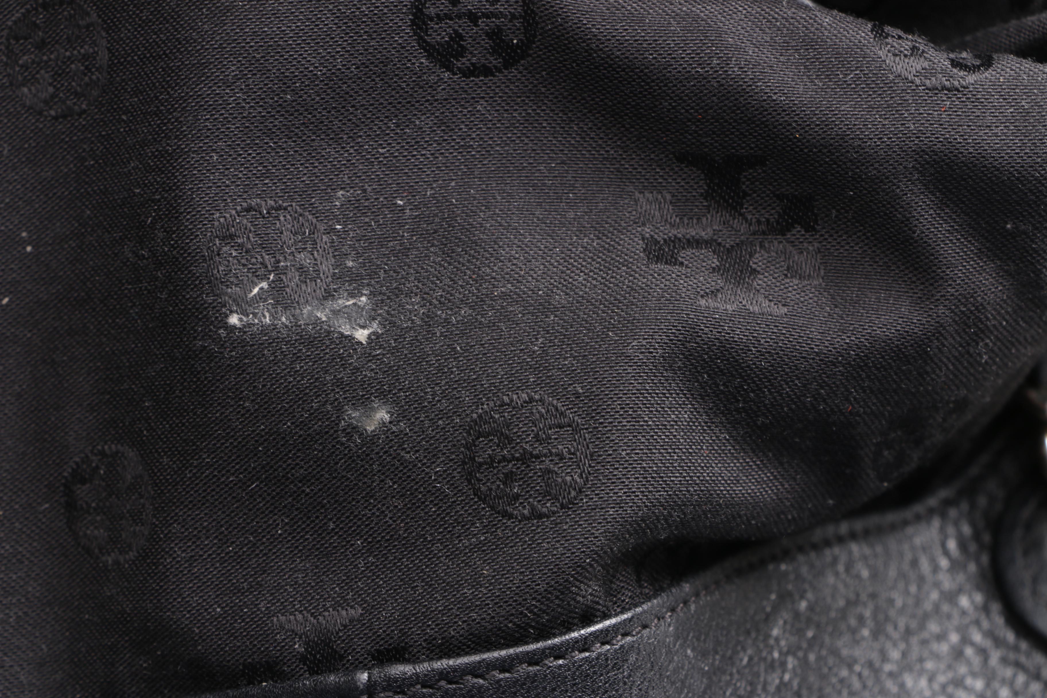 Tory Burch Black Pebbled Leather Shoulder Bag