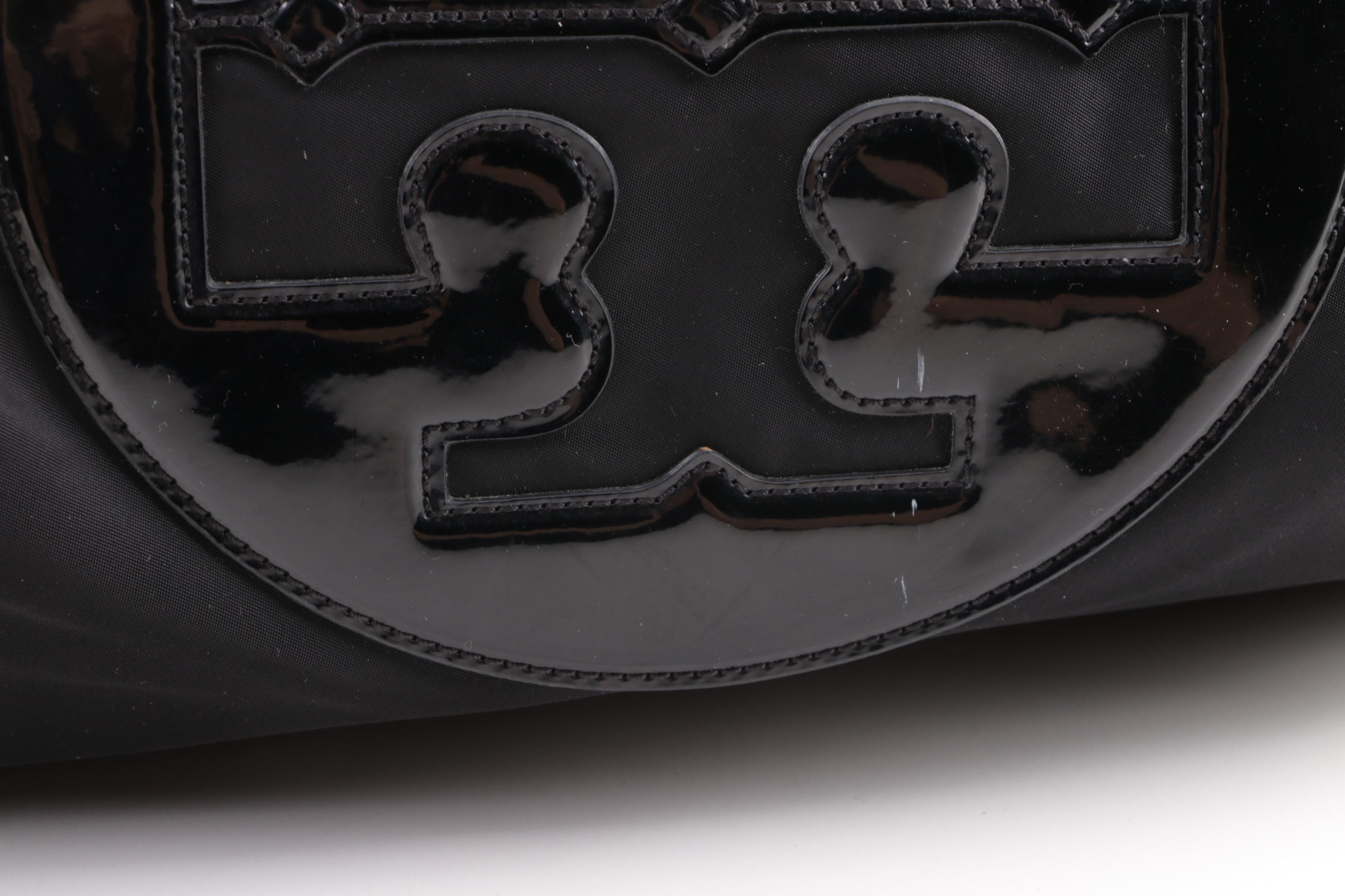 ELLA by Tory Burch Black Nylon and Patent Leather Tote Bag