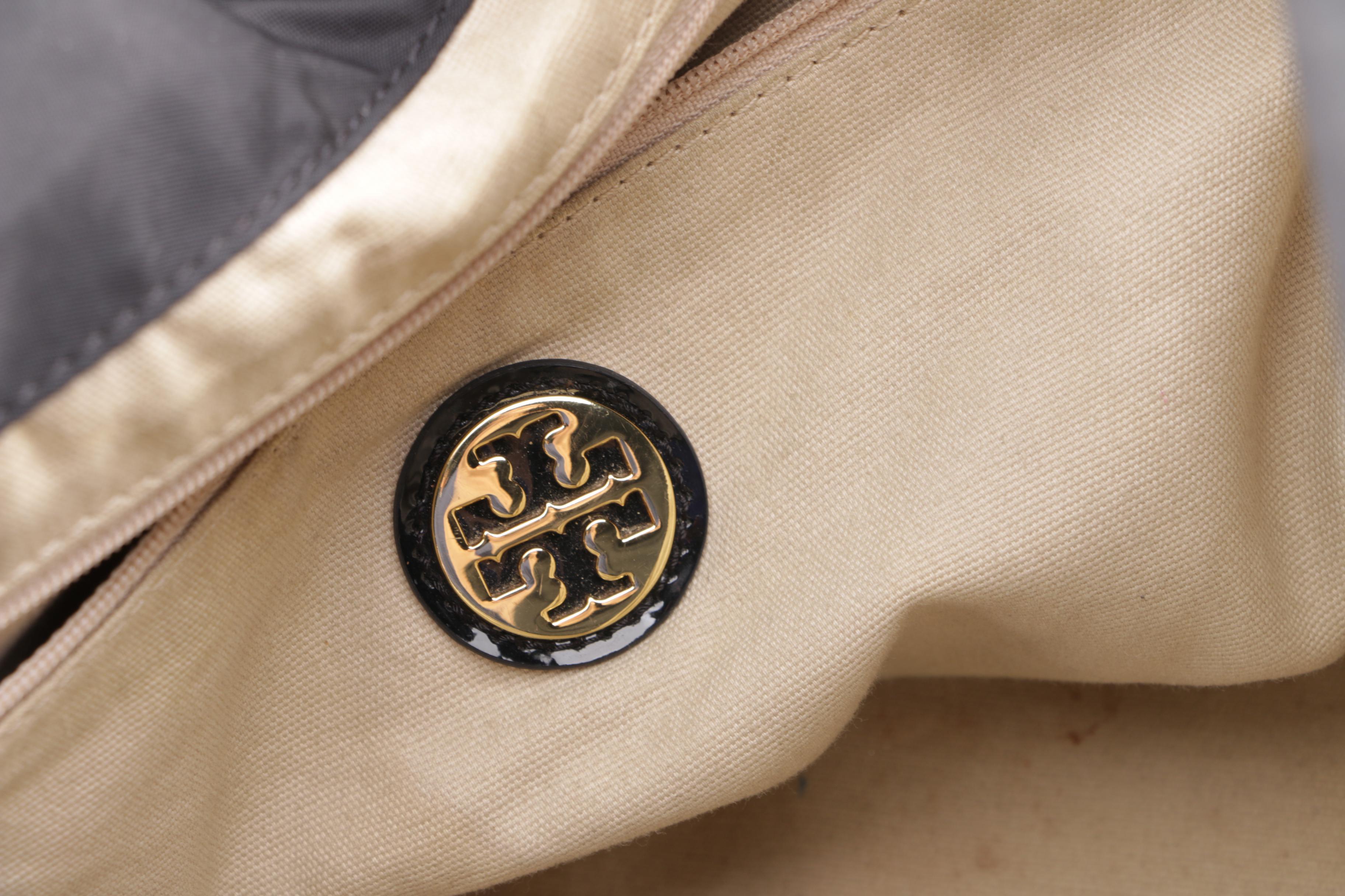 ELLA by Tory Burch Black Nylon and Patent Leather Tote Bag