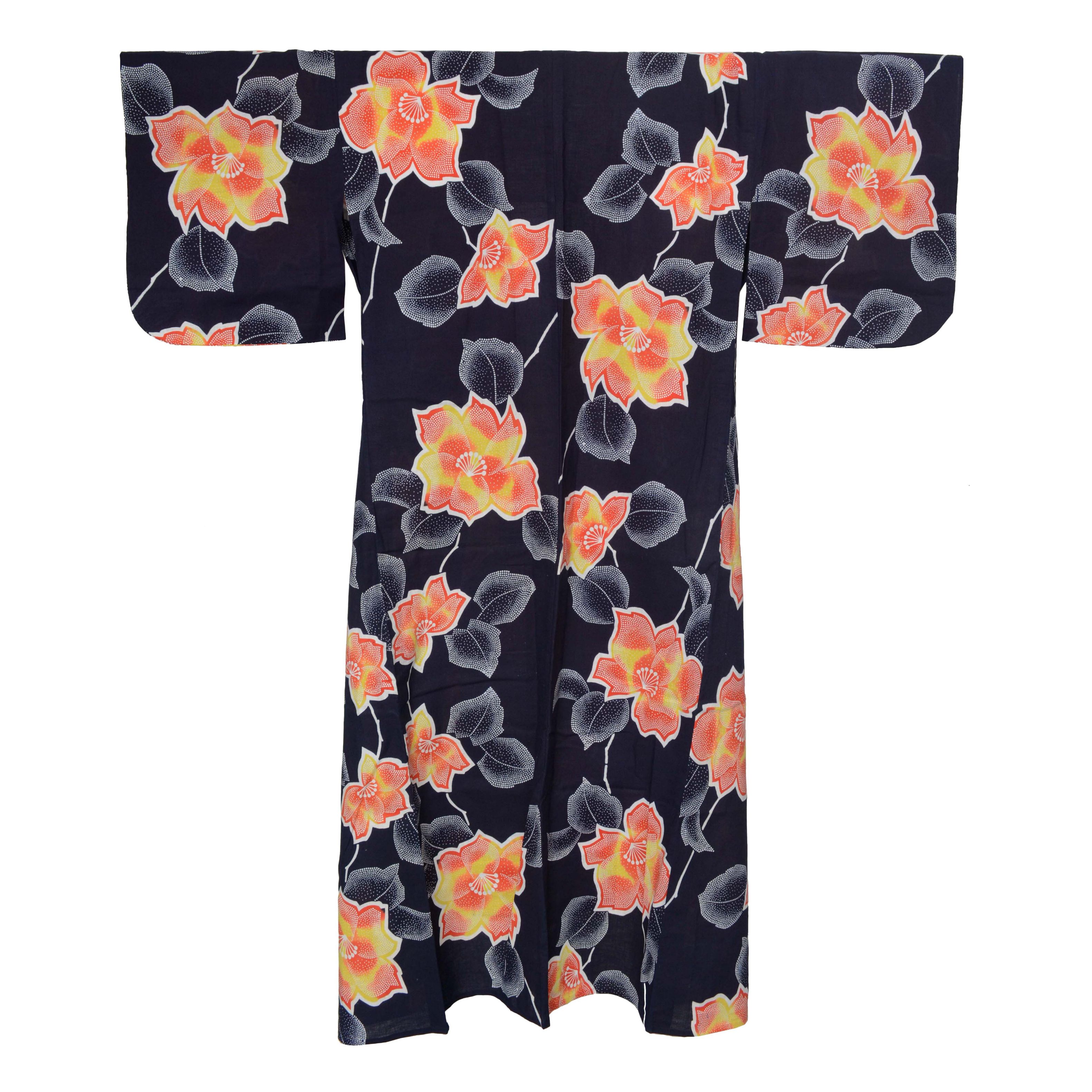 Circa 1960s Vintage Japanese Handwoven Cotton Yukata