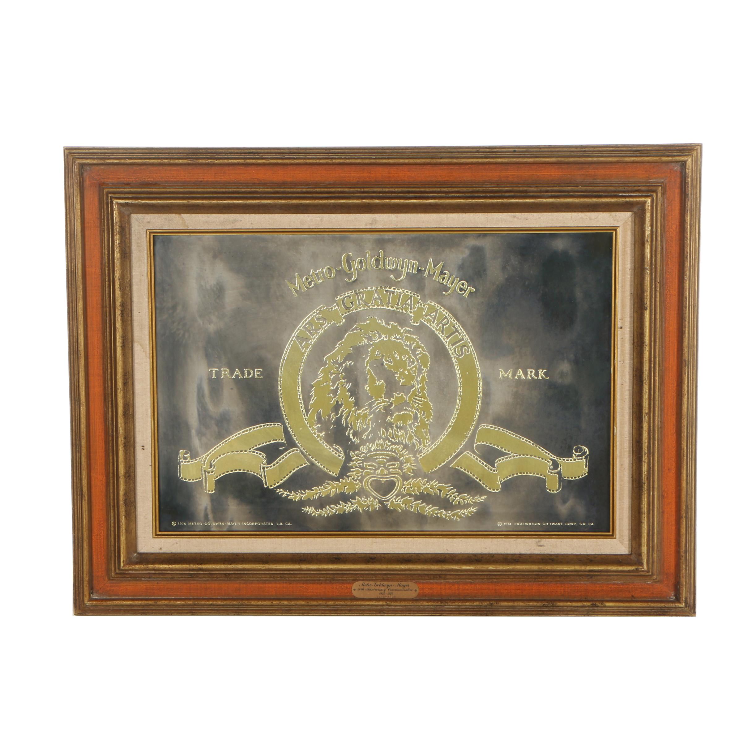 1974 Limited Edition MGM 50th Anniversary Commemorative Mirror