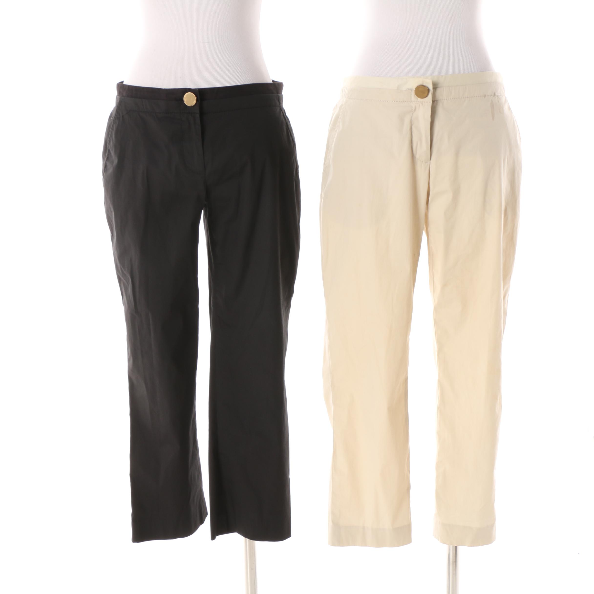 Women's Tory Burch Khaki and Black Capris