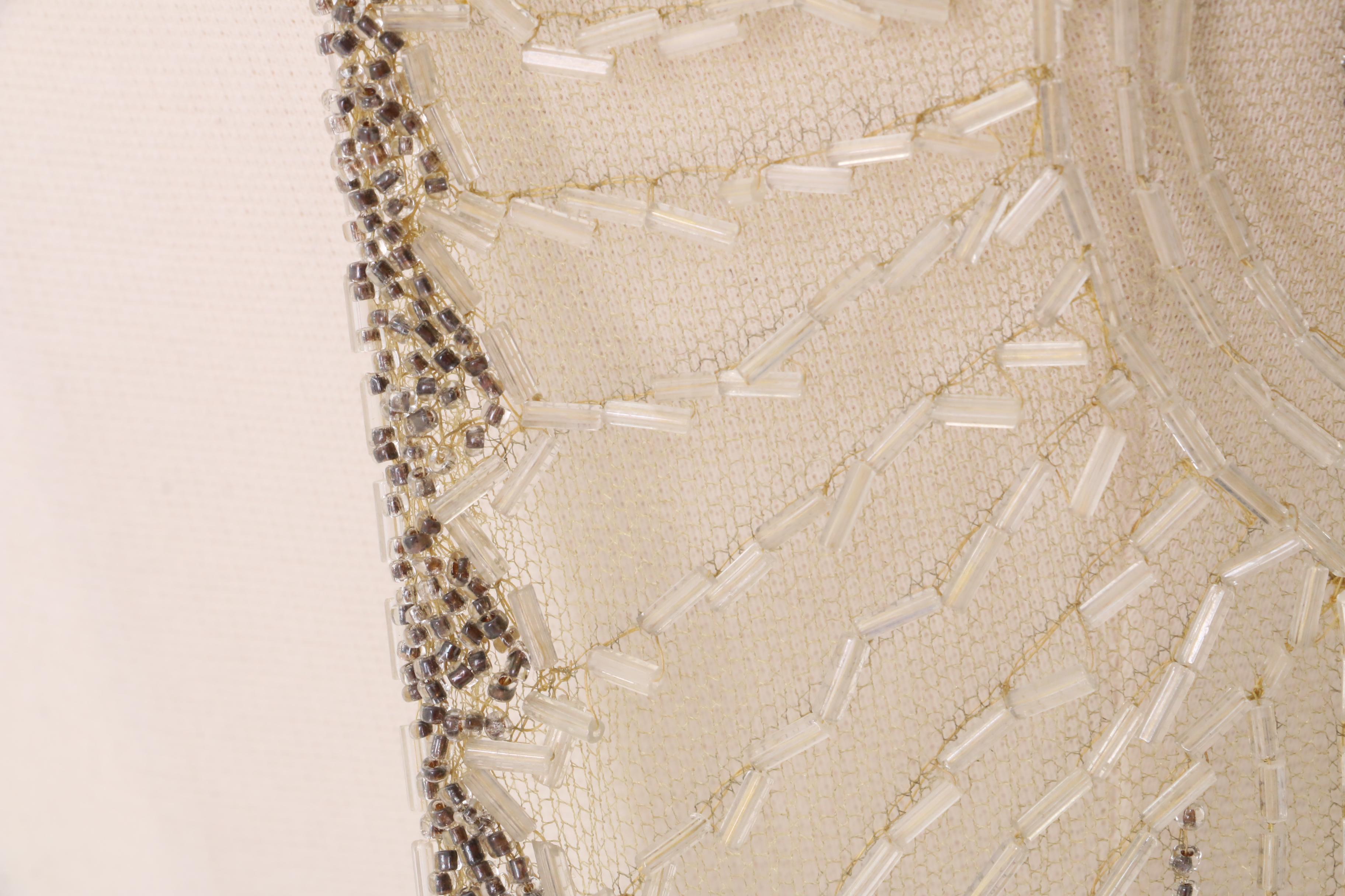 1920s Vintage Sheer Beaded Tabard Over Dress