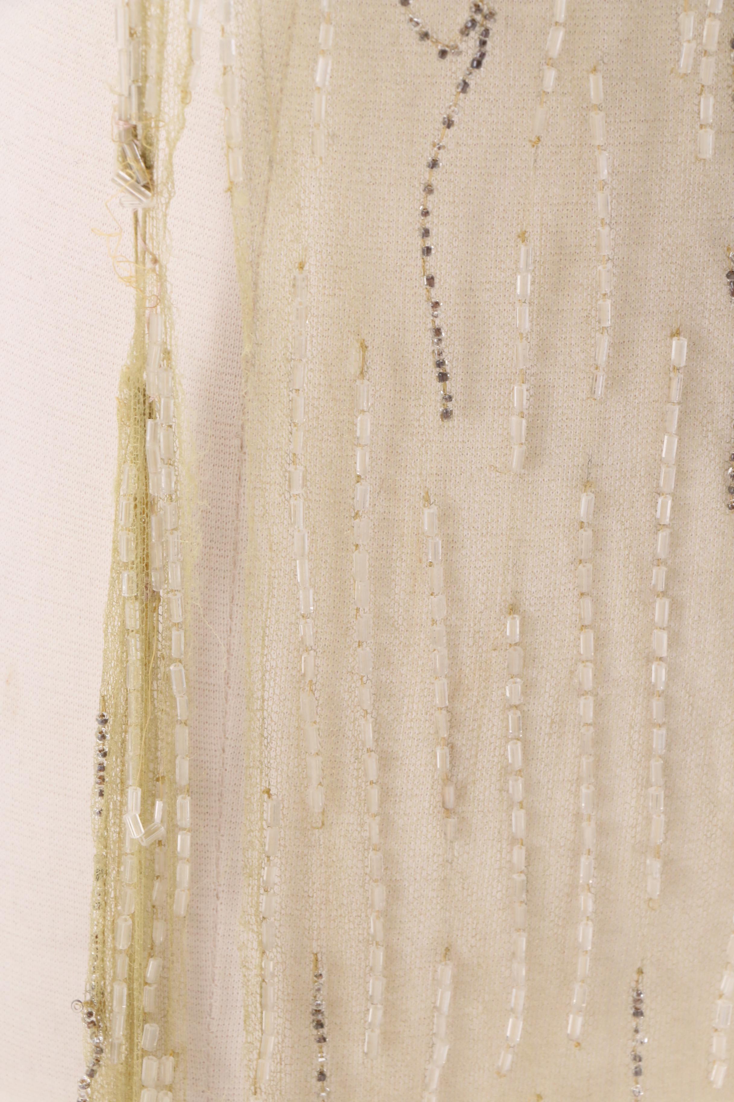 1920s Vintage Sheer Beaded Tabard Over Dress