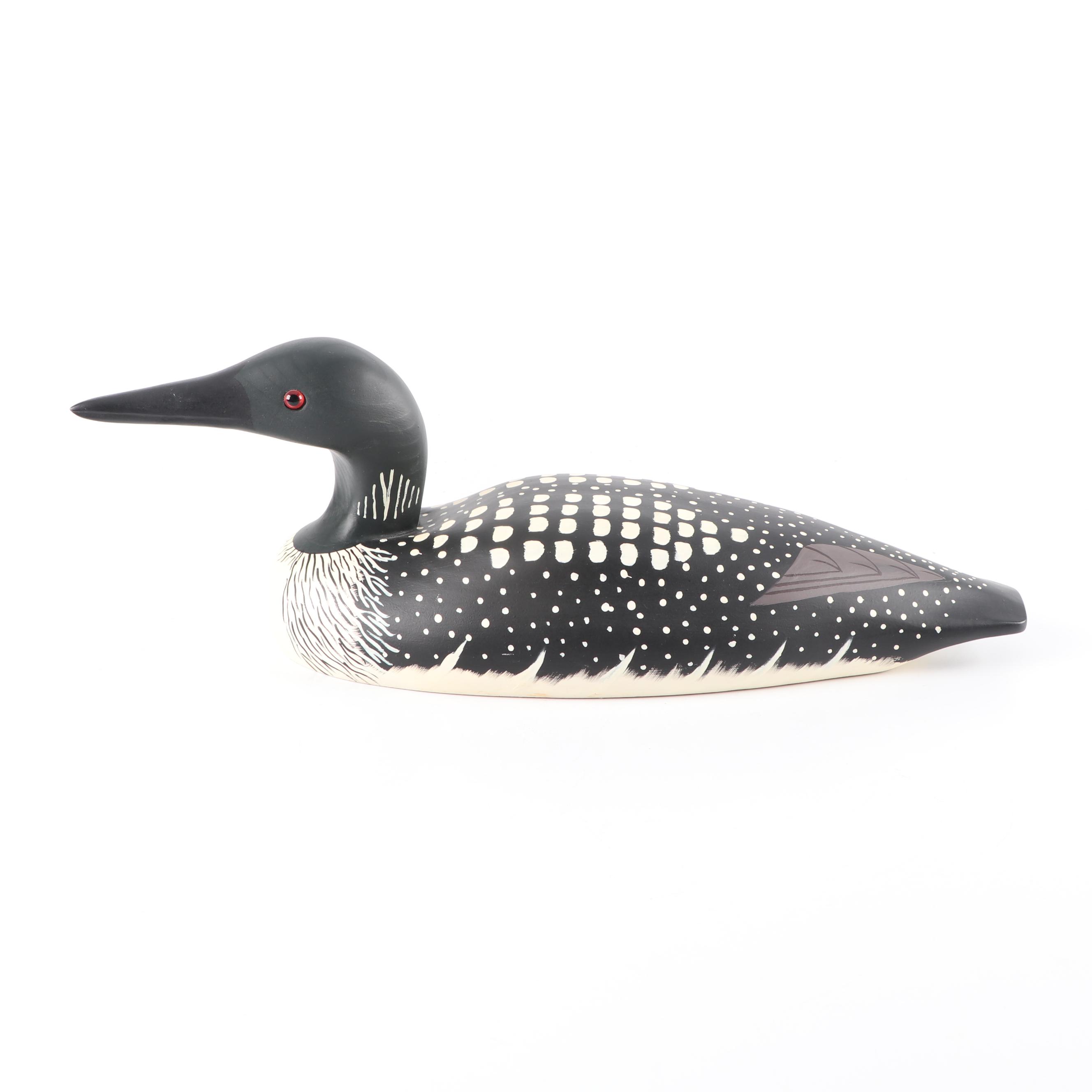 H. Heap III Carved and Hand-Painted Decoy "Common Loon"