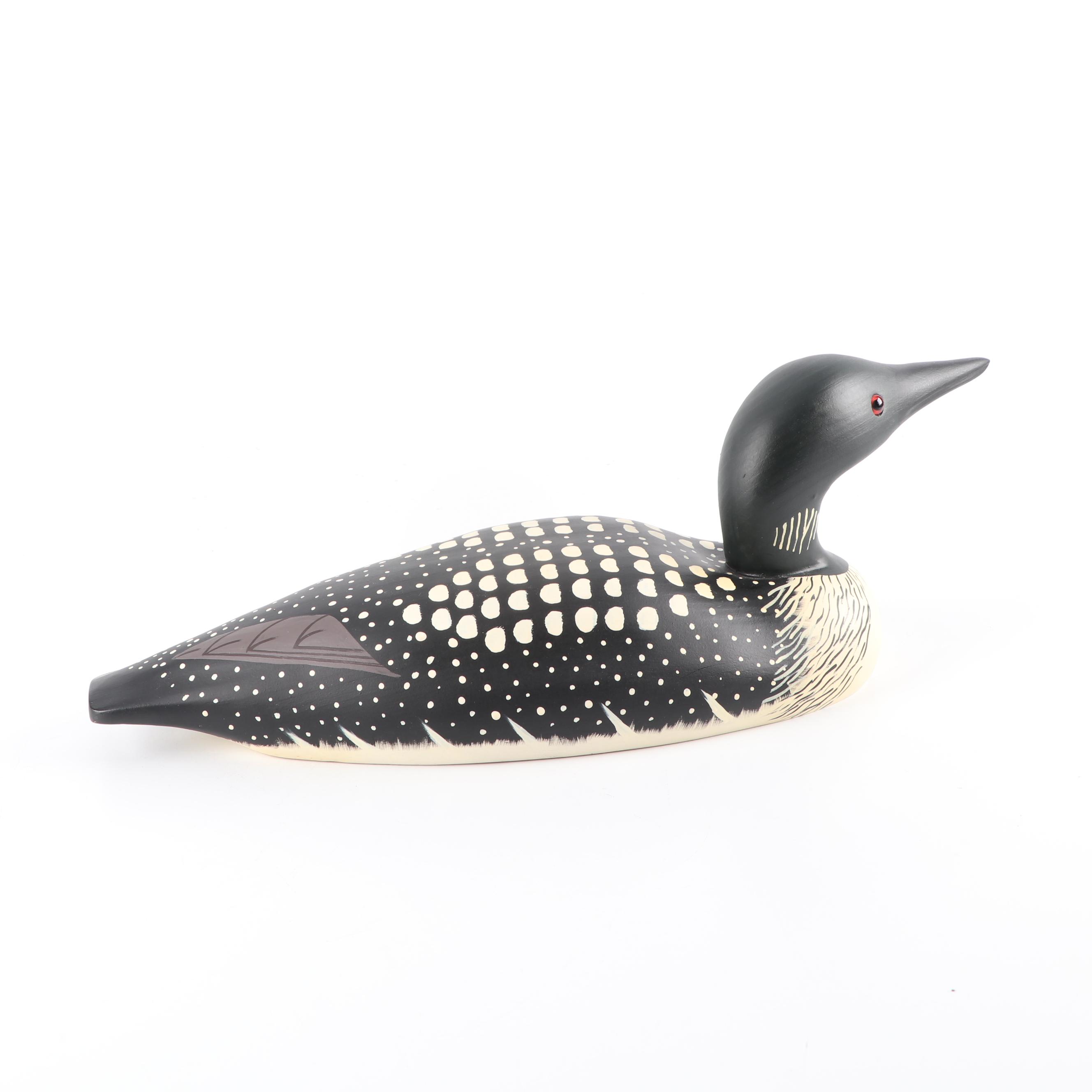 H. Heap III Carved and Hand-Painted Decoy "Common Loon"