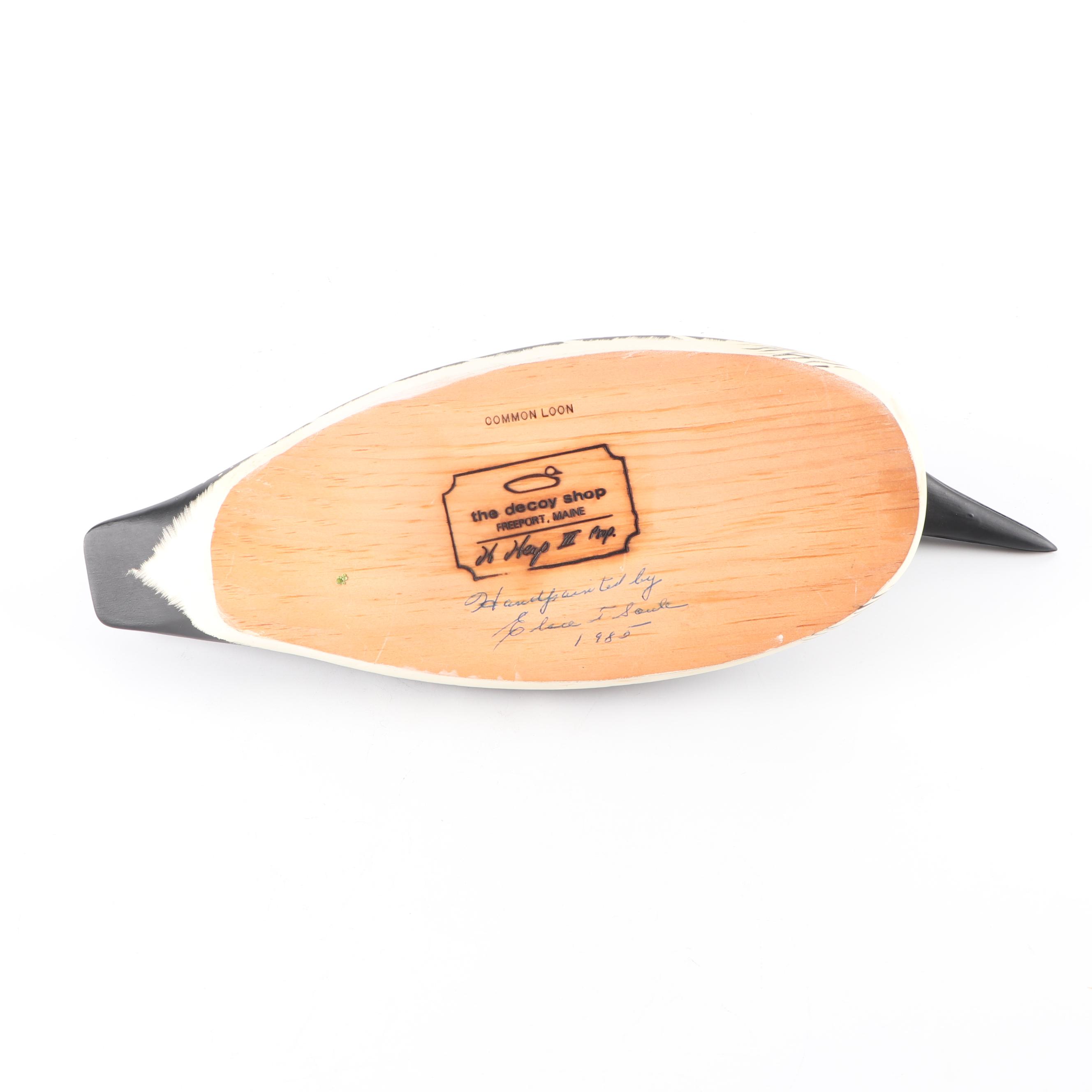 H. Heap III Carved and Hand-Painted Decoy "Common Loon"