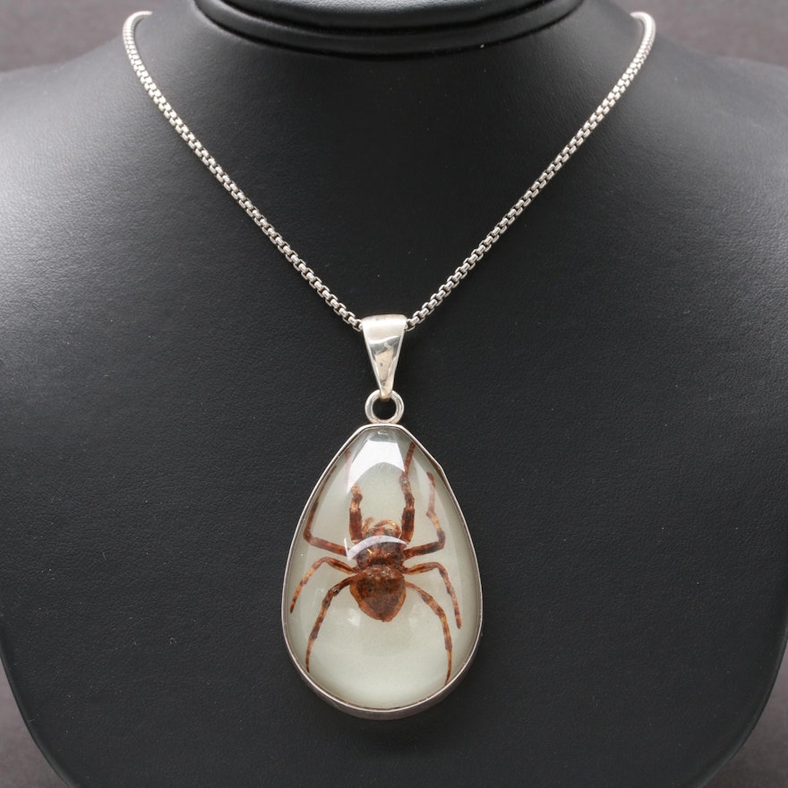 Sterling Silver Arachnid Pendant Necklace